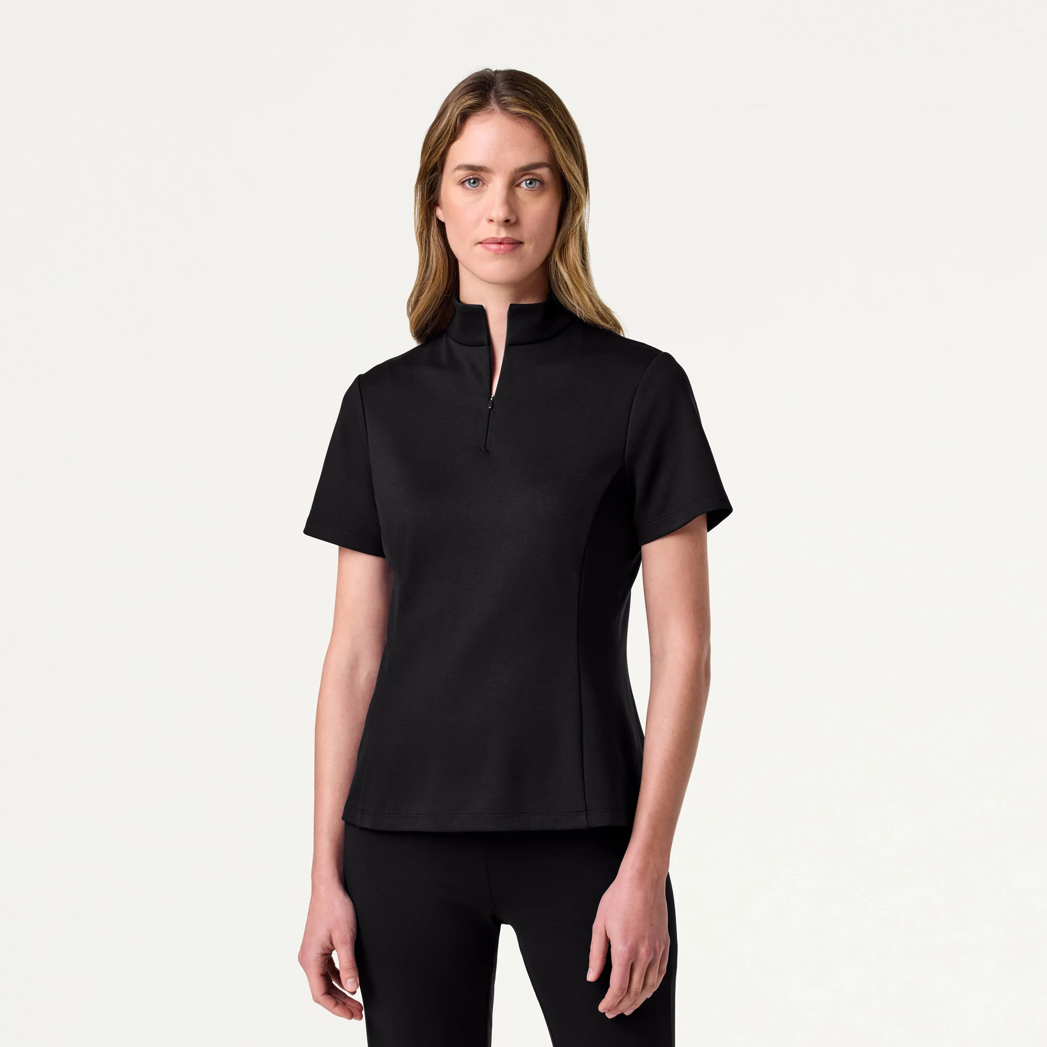 The Half-Zip UltraSOFT™ Scrub Set - Black - Image 2