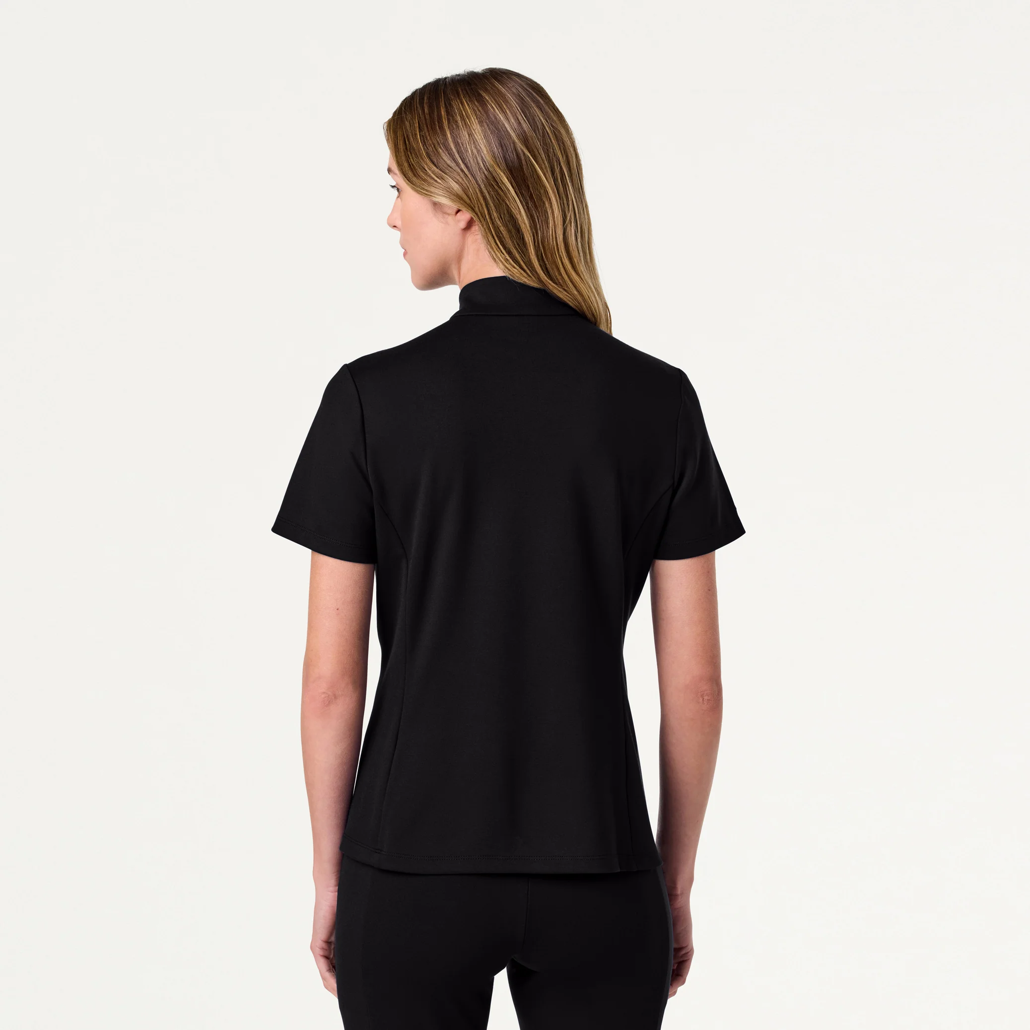 The Half-Zip UltraSOFT™ Scrub Set - Black - Image 3
