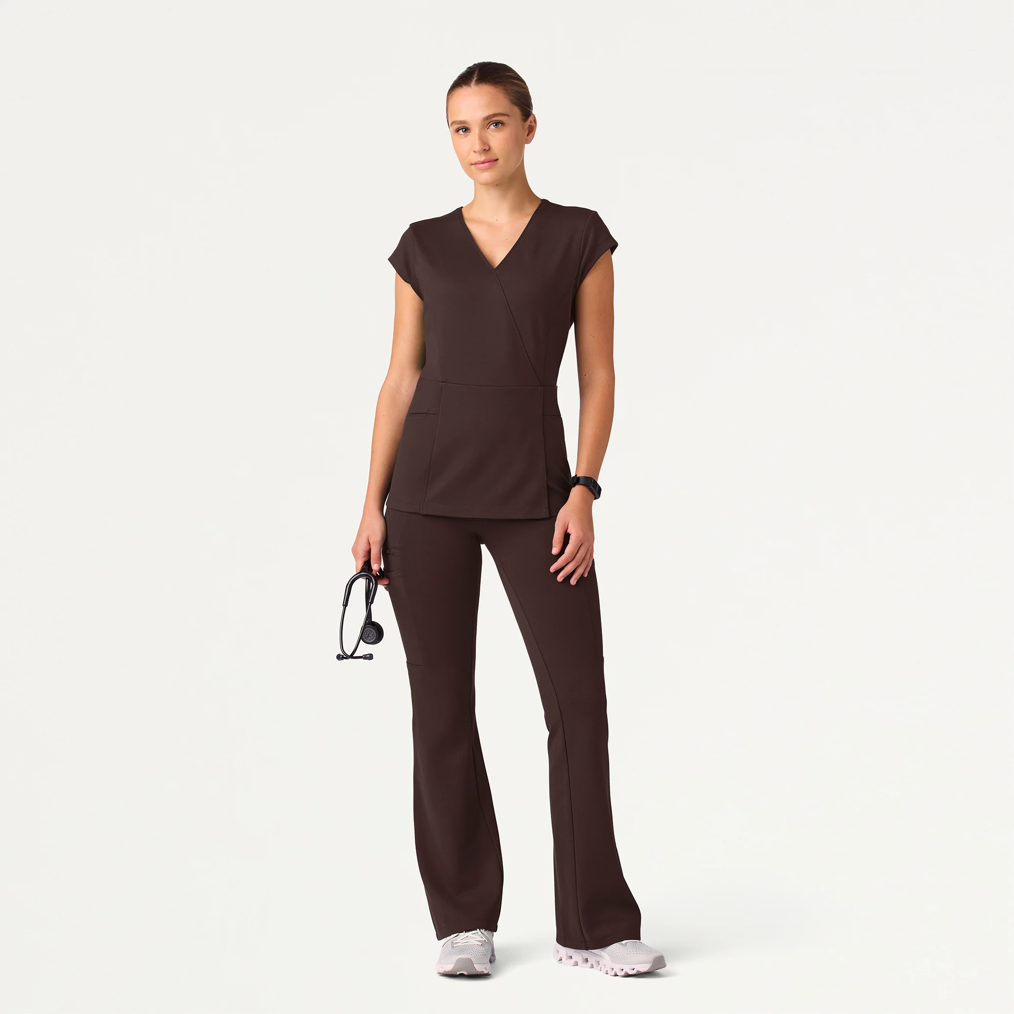 The Mock-Wrap UltraSOFT™ Scrub Set - Espresso
