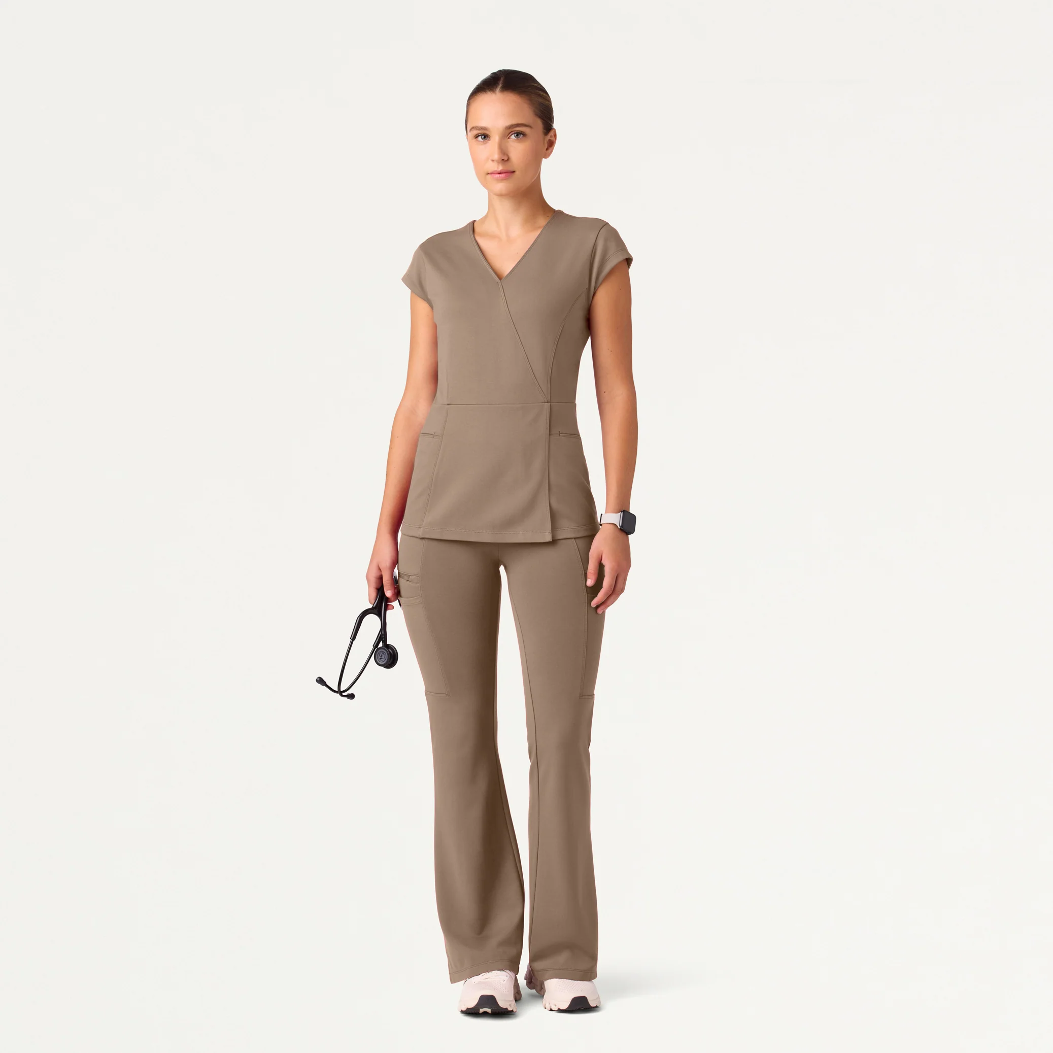 The Mock-Wrap UltraSOFT™ Scrub Set - Mocha