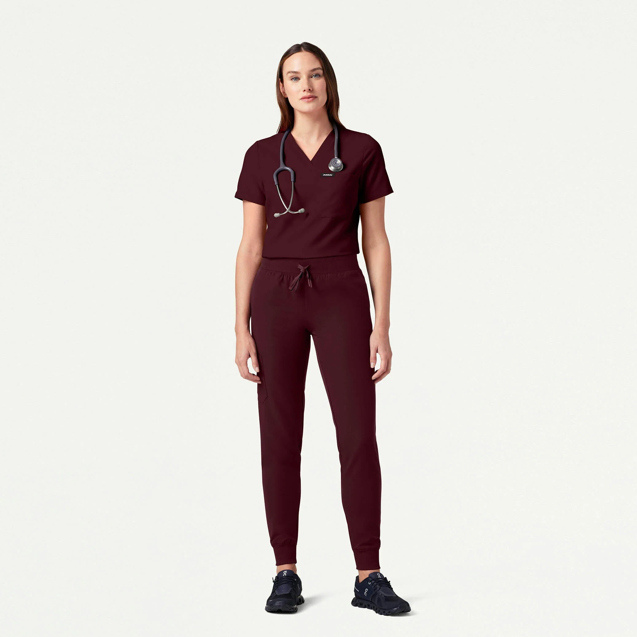 The Slim Scrub Set - Burgundy