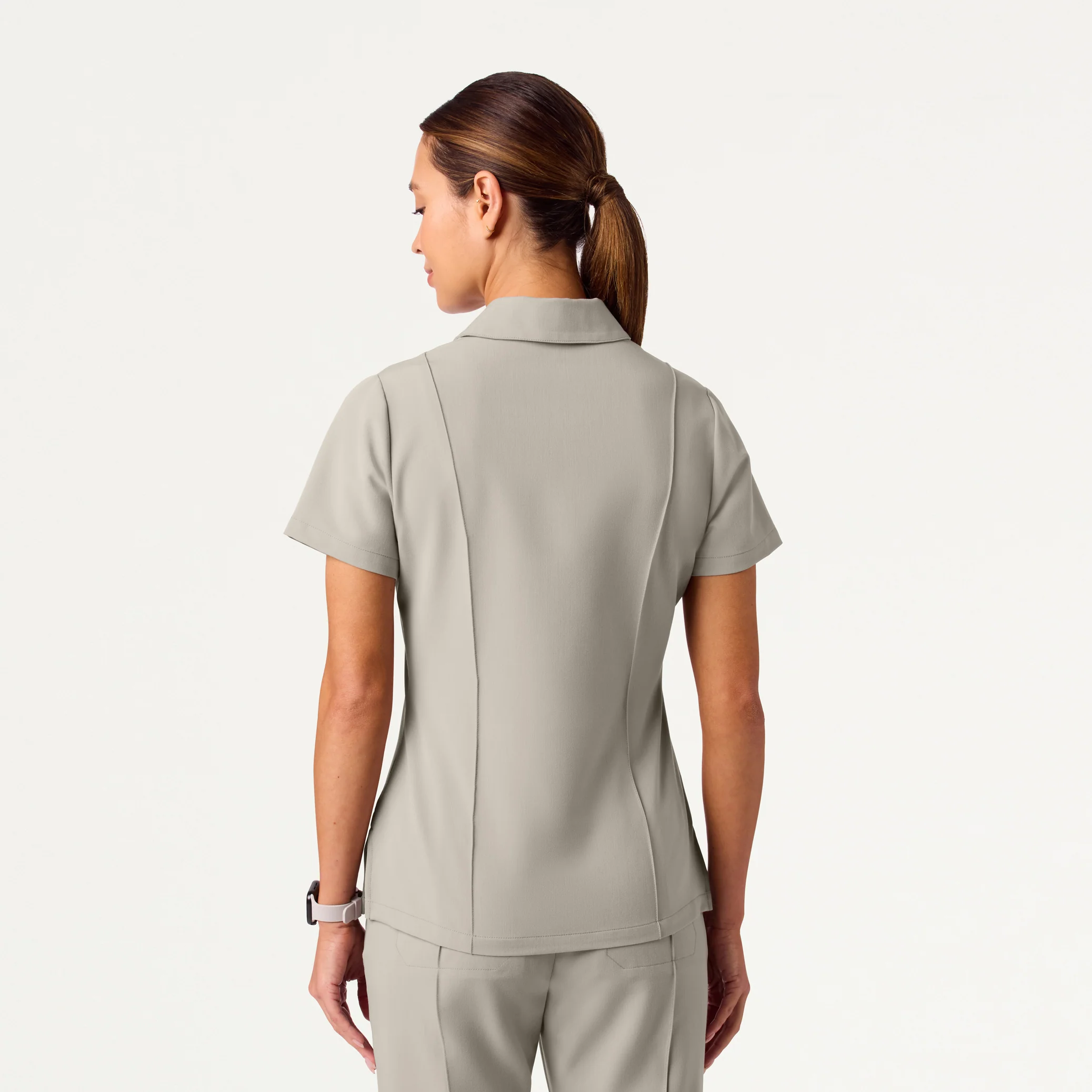The Tailored Flare Scrub Set - Fog - Image 3