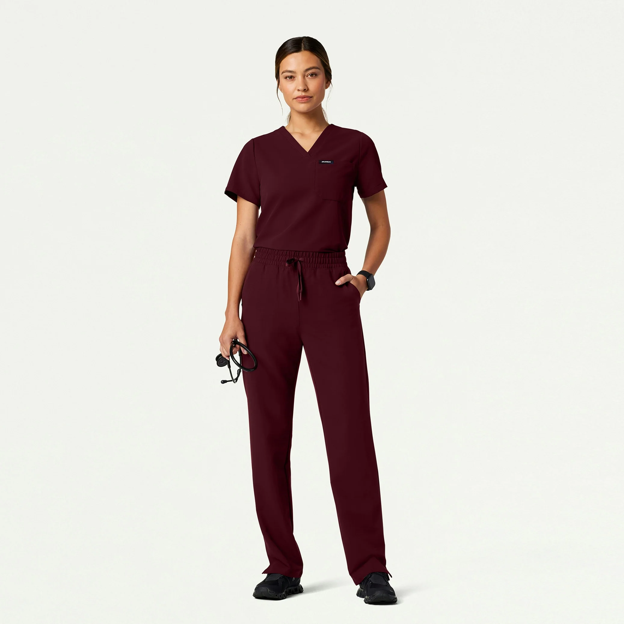 The Yuri Essential Scrub Set - Burgundy