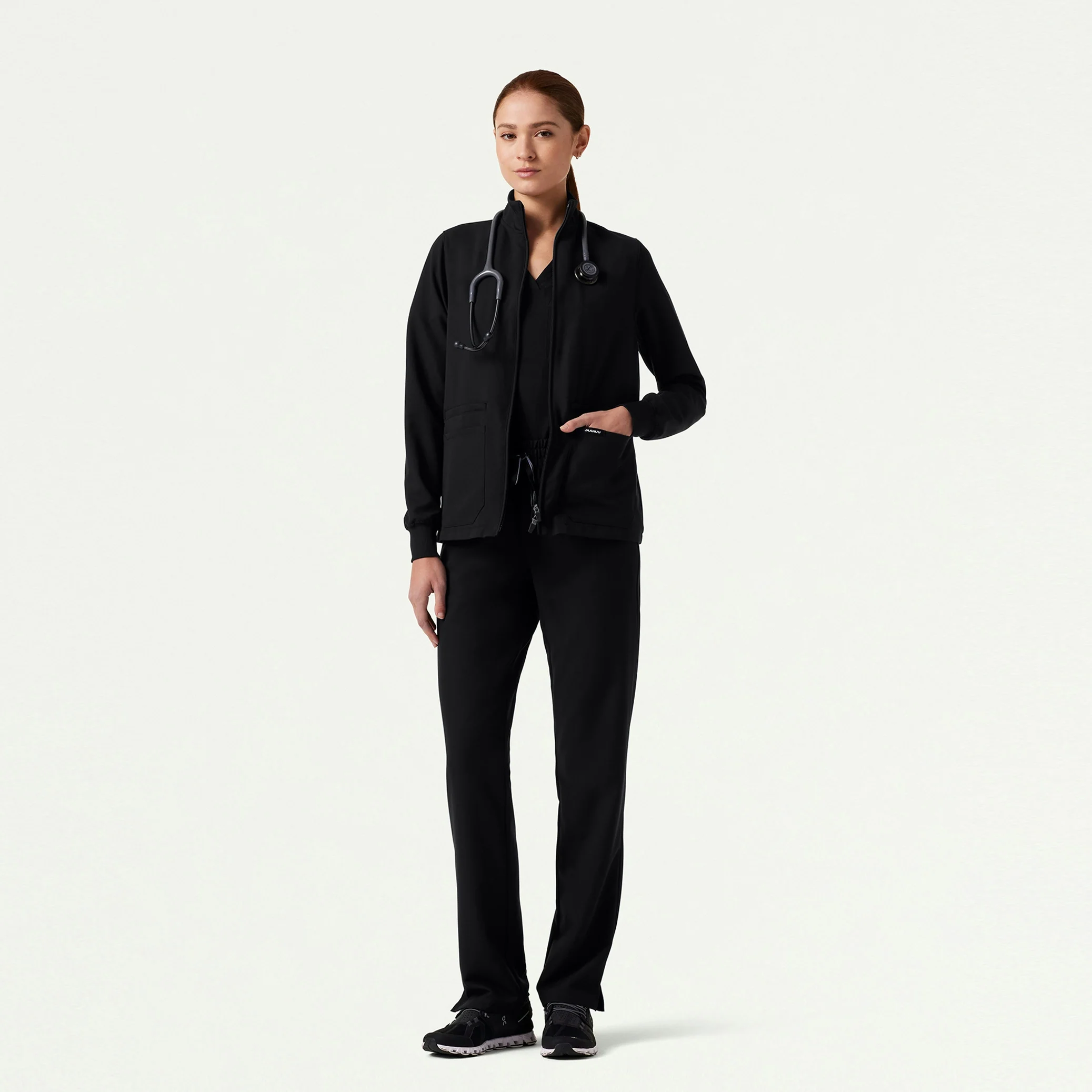 The Yuri Jacket Scrub Set - Black