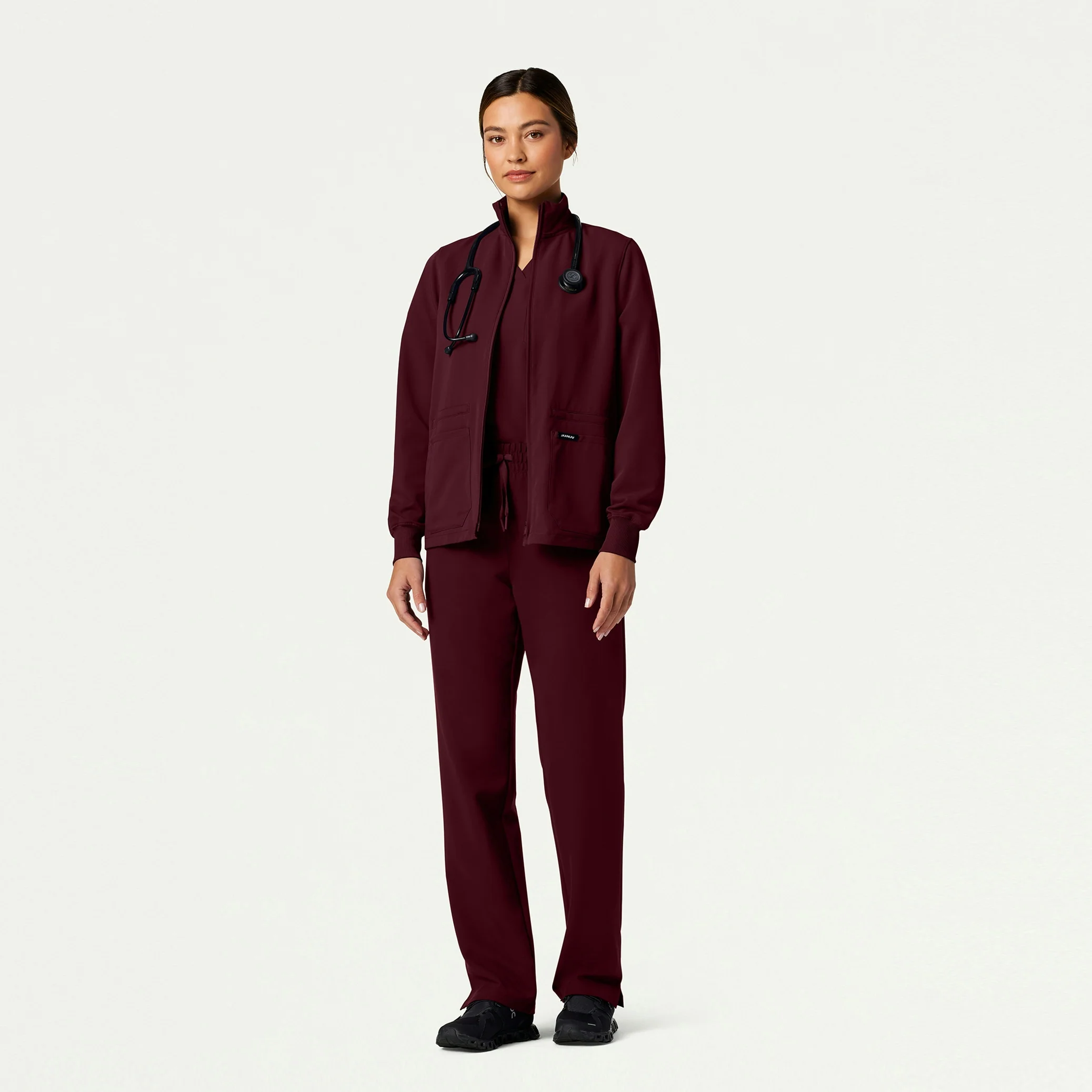 The Yuri Jacket Scrub Set - Burgundy