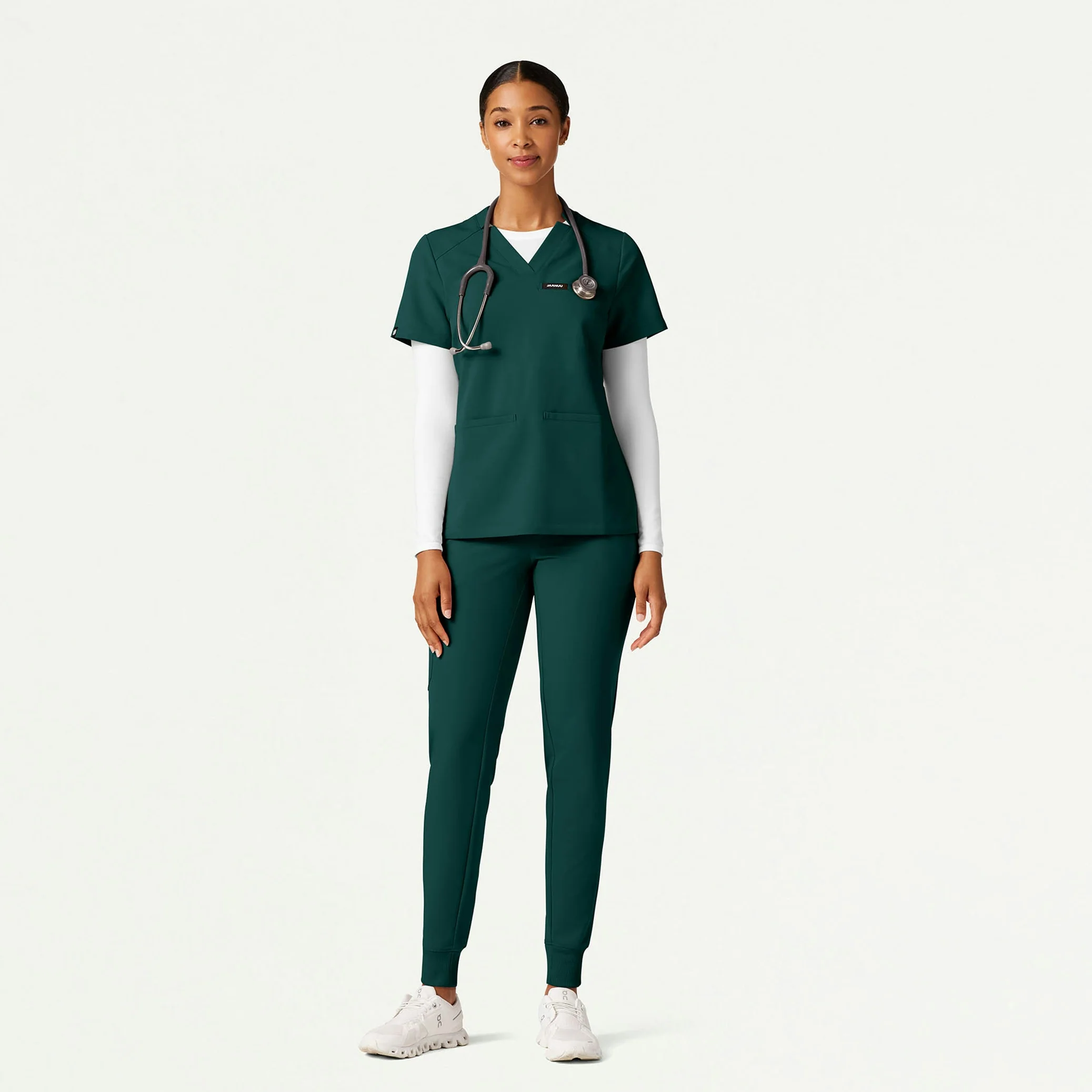 The Zoe Underscrub Set - Midnight Green
