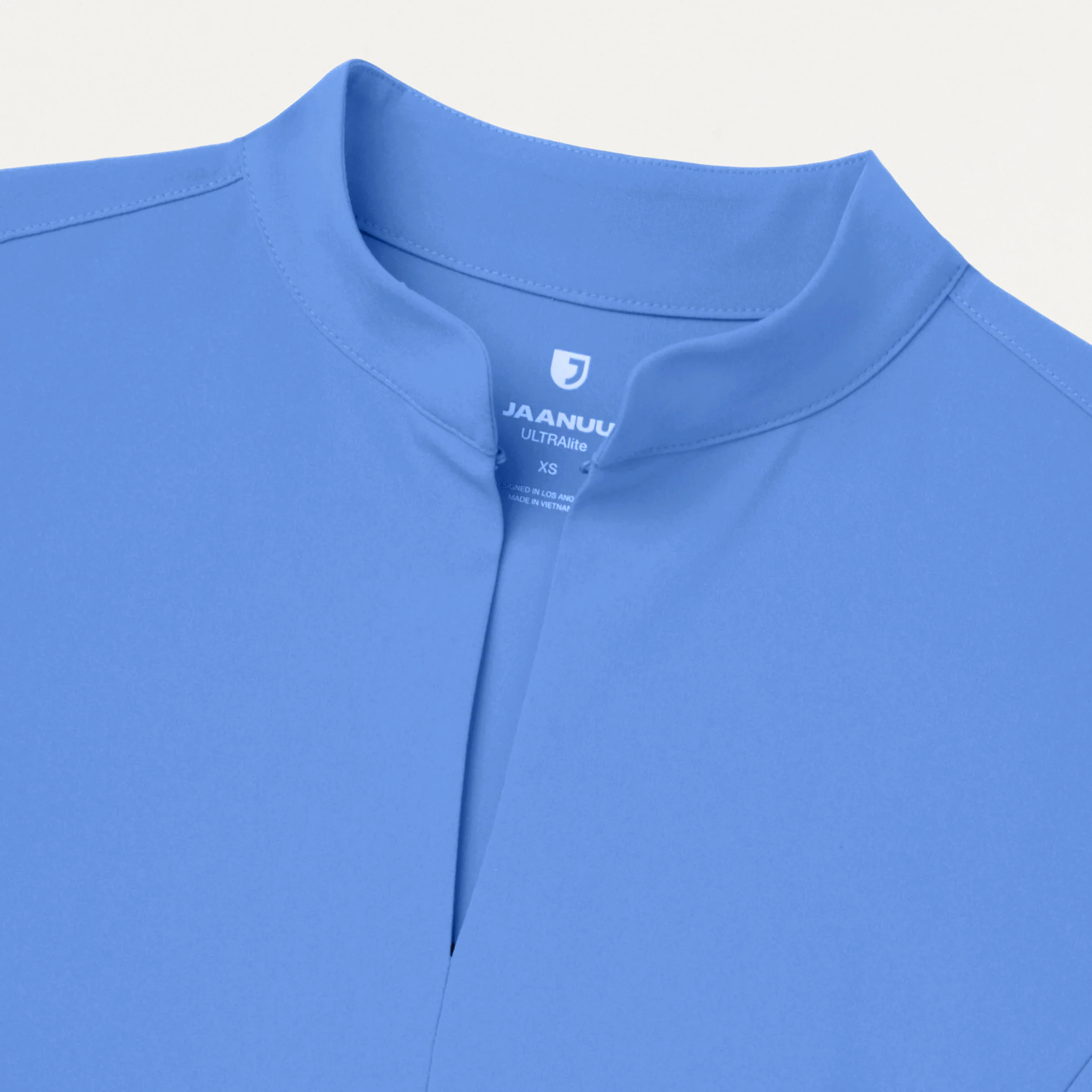 Alex Mock-Neck Scrub Top - Ceil Blue - Image 5