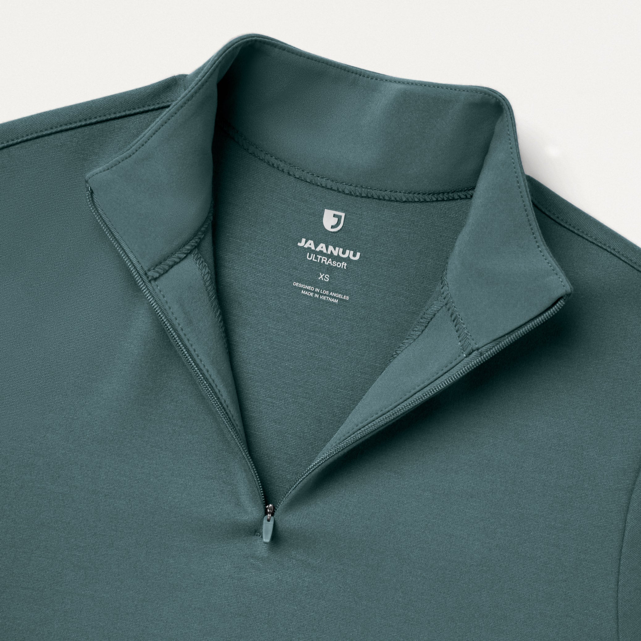 Astra Slim Half-Zip UltraSOFT™ Scrub Top - Alpine Green - Image 4