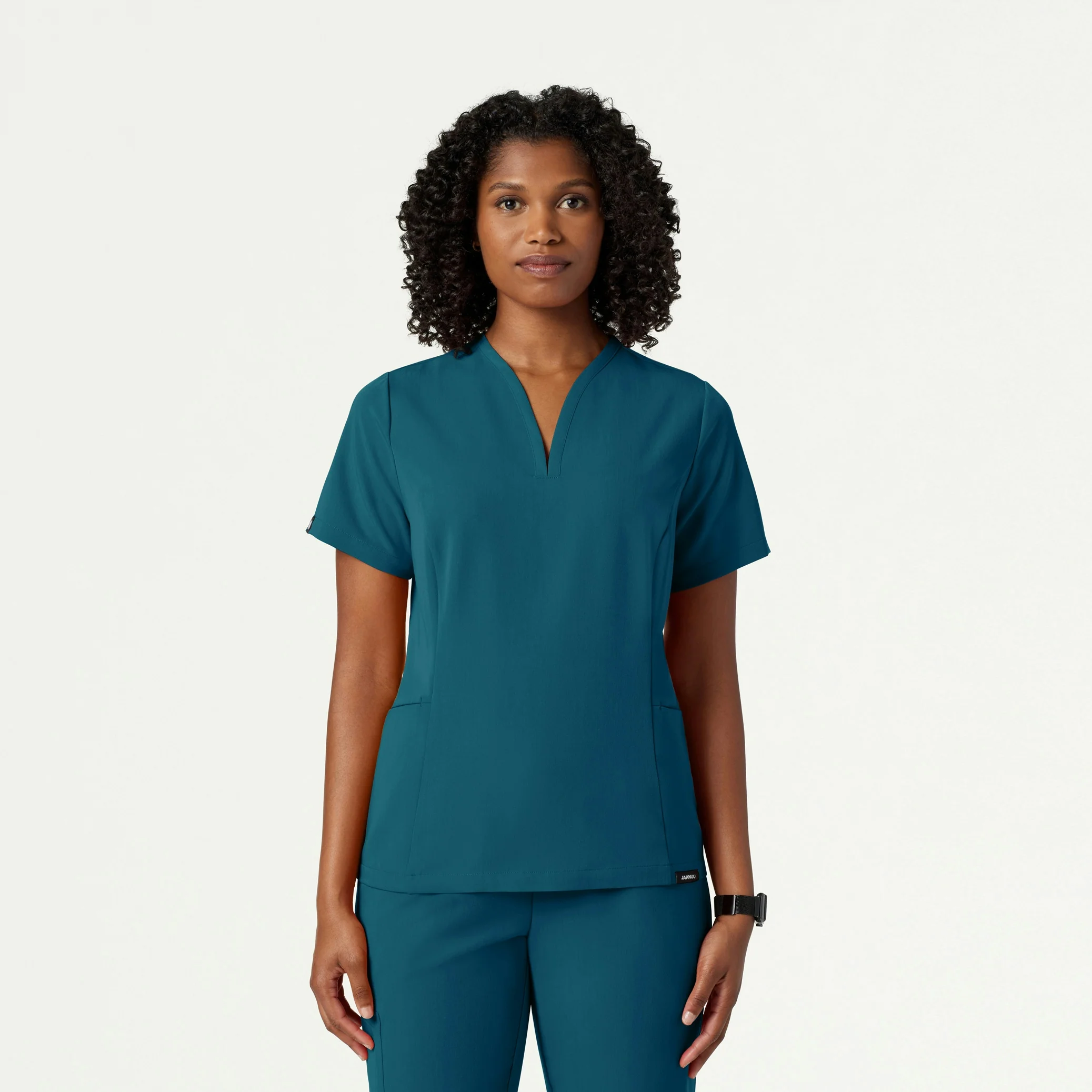 Calix Fit & Flare Scrub Top - Caribbean Blue