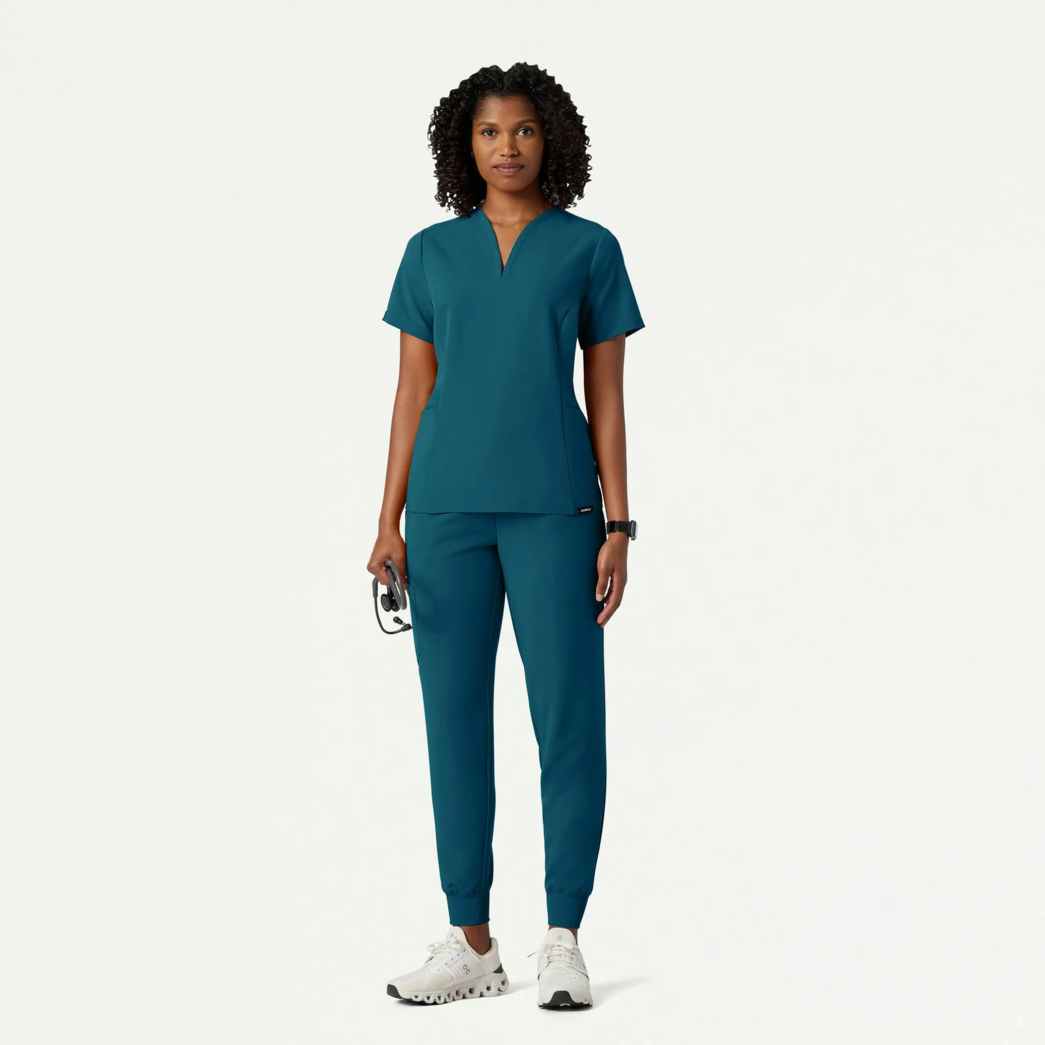 Calix Fit & Flare Scrub Top - Caribbean Blue - Image 3