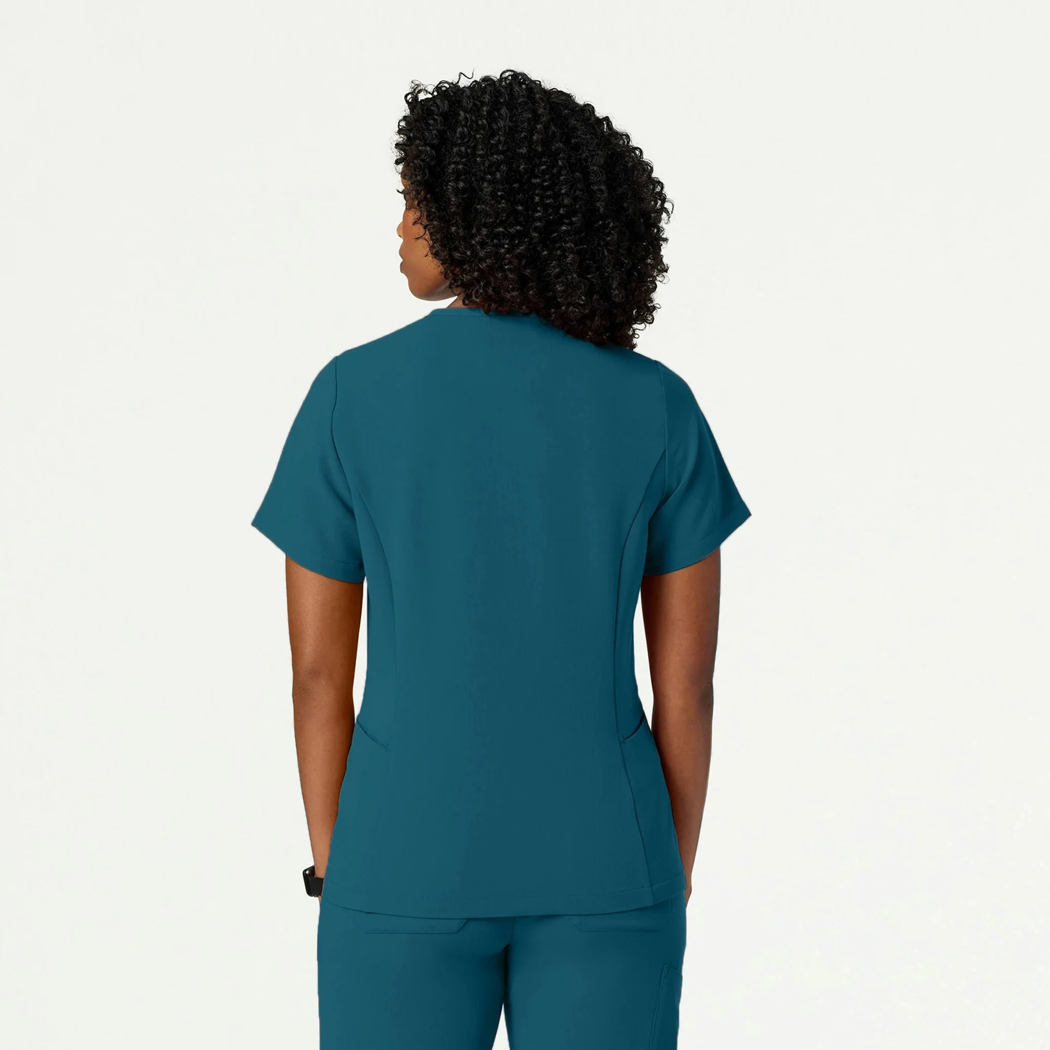 Calix Fit & Flare Scrub Top - Caribbean Blue - Image 4