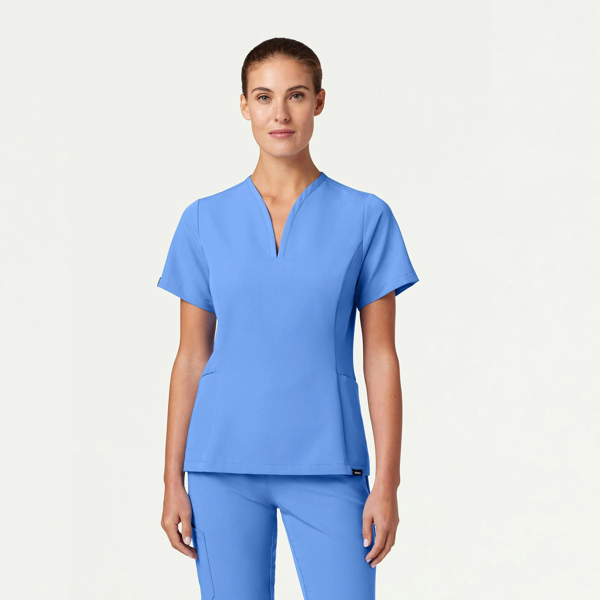 Calix Fit & Flare Scrub Top - Ceil Blue