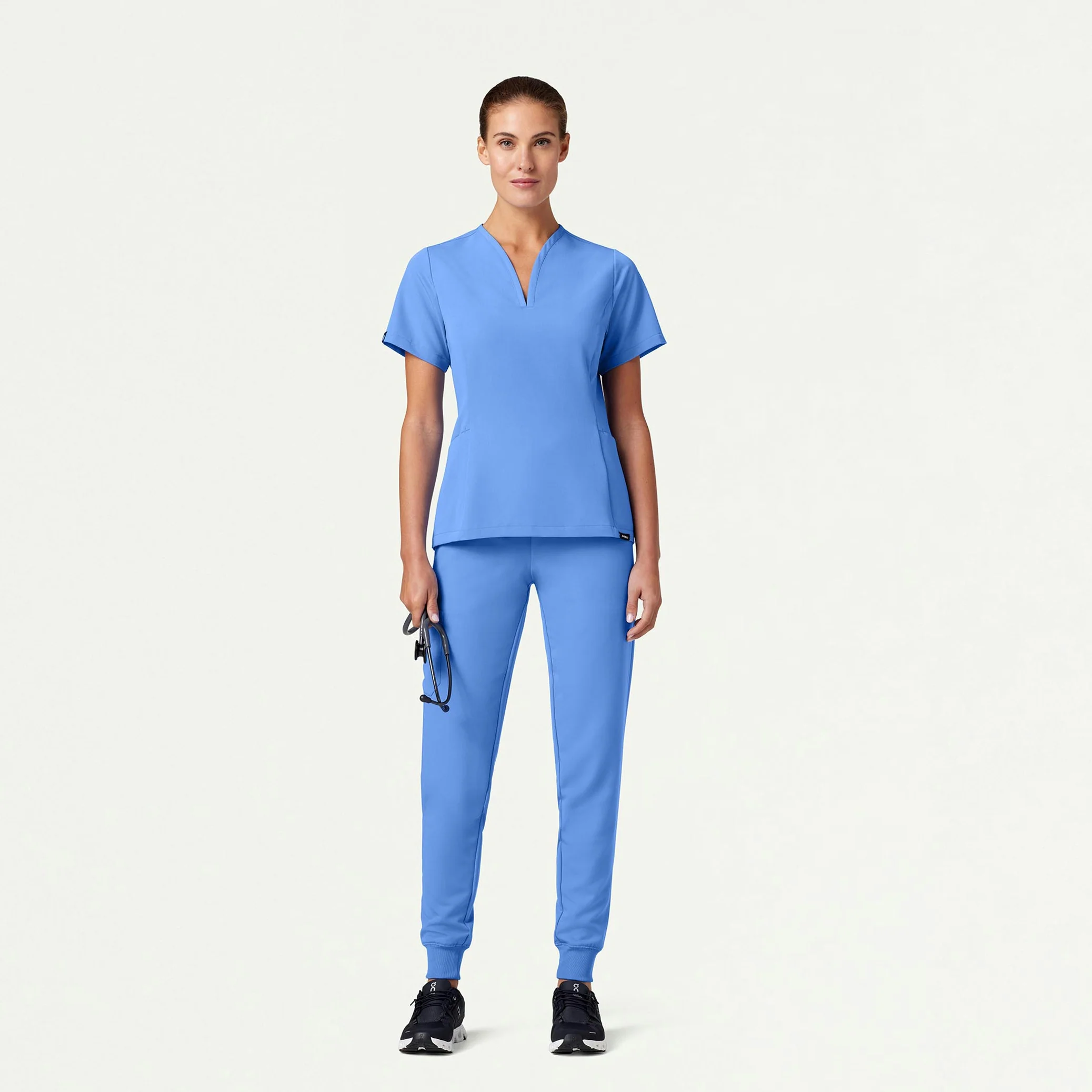 Calix Fit & Flare Scrub Top - Ceil Blue - Image 2