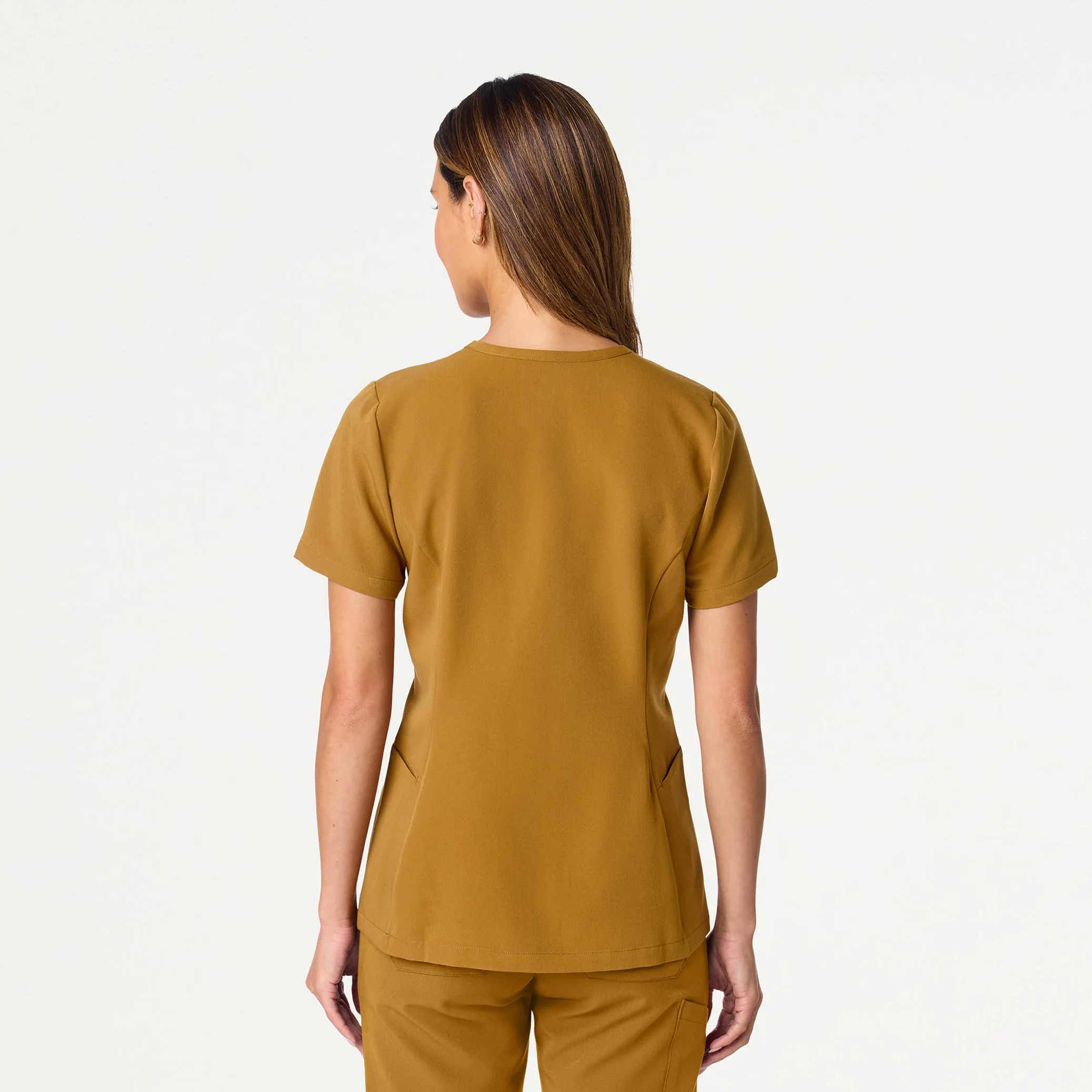 Calix Fit & Flare Scrub Top - Cider - Image 4
