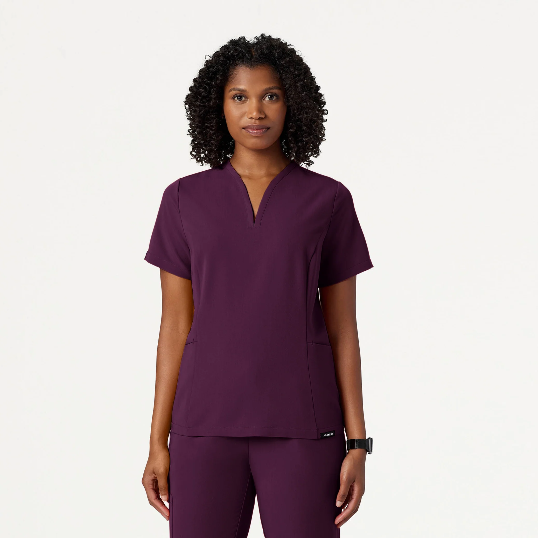 Calix Fit & Flare Scrub Top - Deep Eggplant