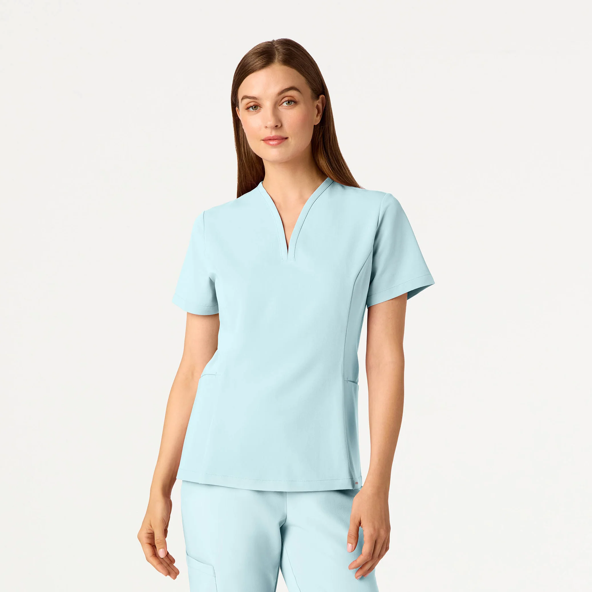 Calix Fit & Flare Scrub Top - Sky Blue - Image 2