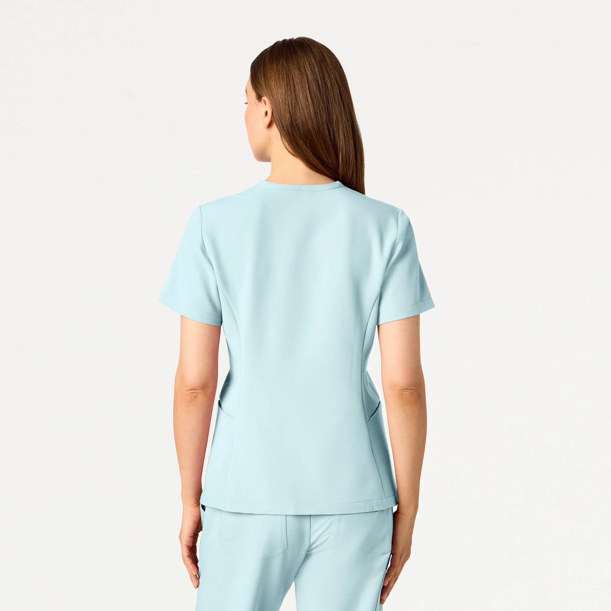 Calix Fit & Flare Scrub Top - Sky Blue - Image 5