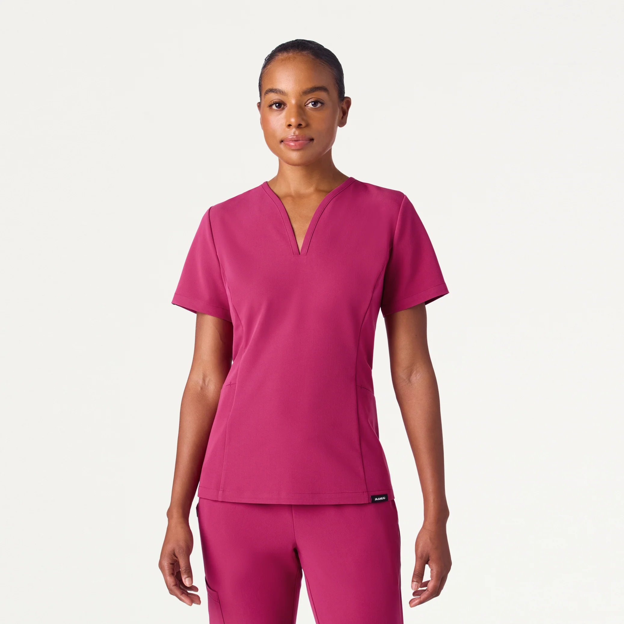 Calix Fit & Flare Scrub Top - Wild Berry