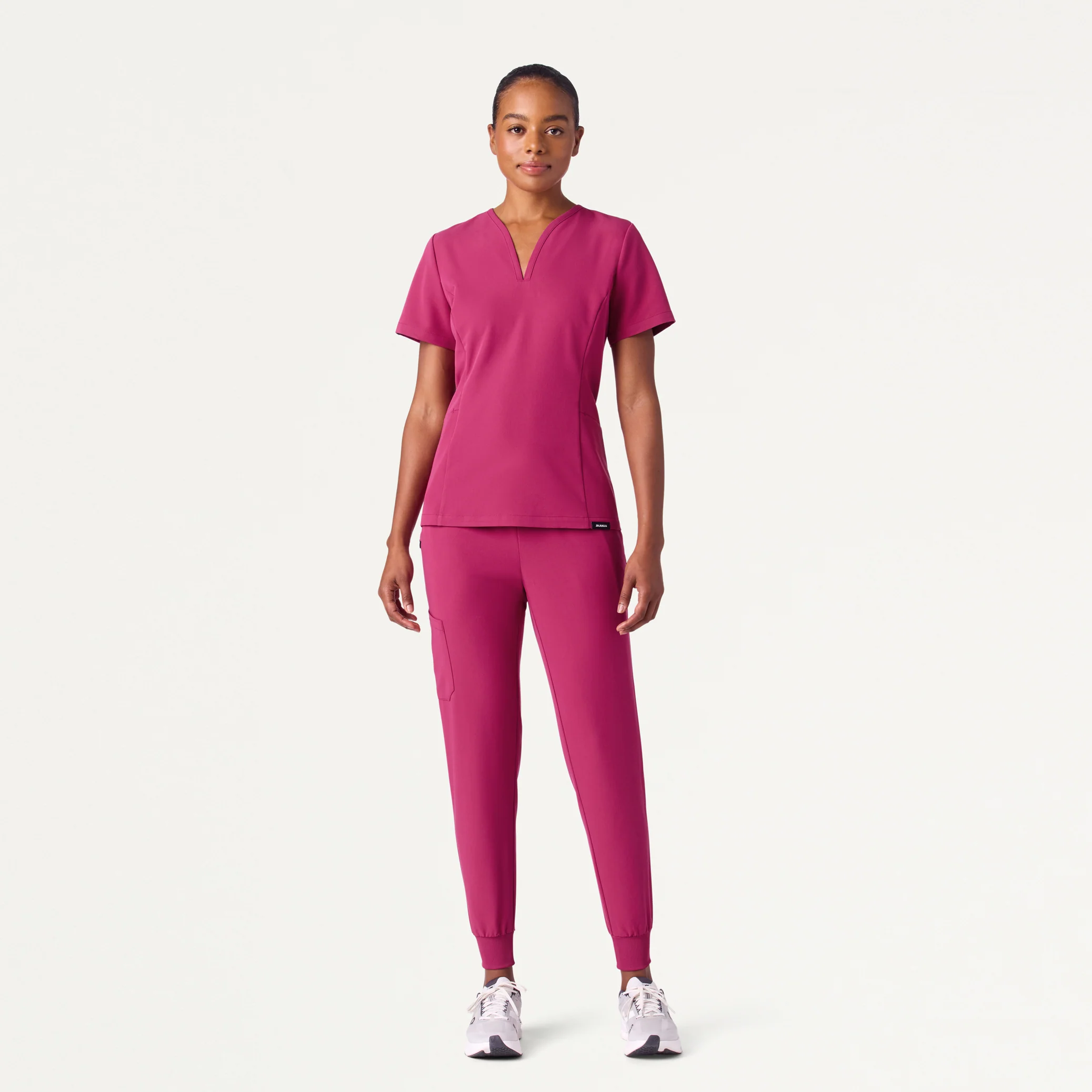 Calix Fit & Flare Scrub Top - Wild Berry - Image 4