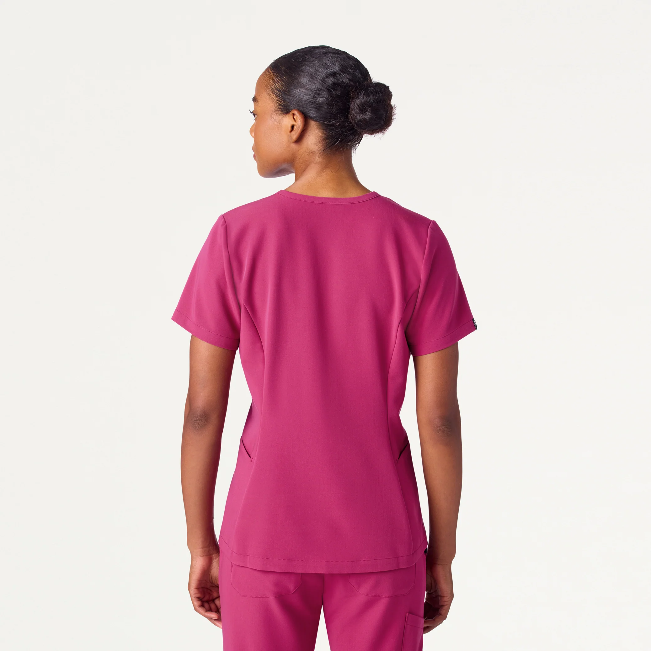Calix Fit & Flare Scrub Top - Wild Berry - Image 5