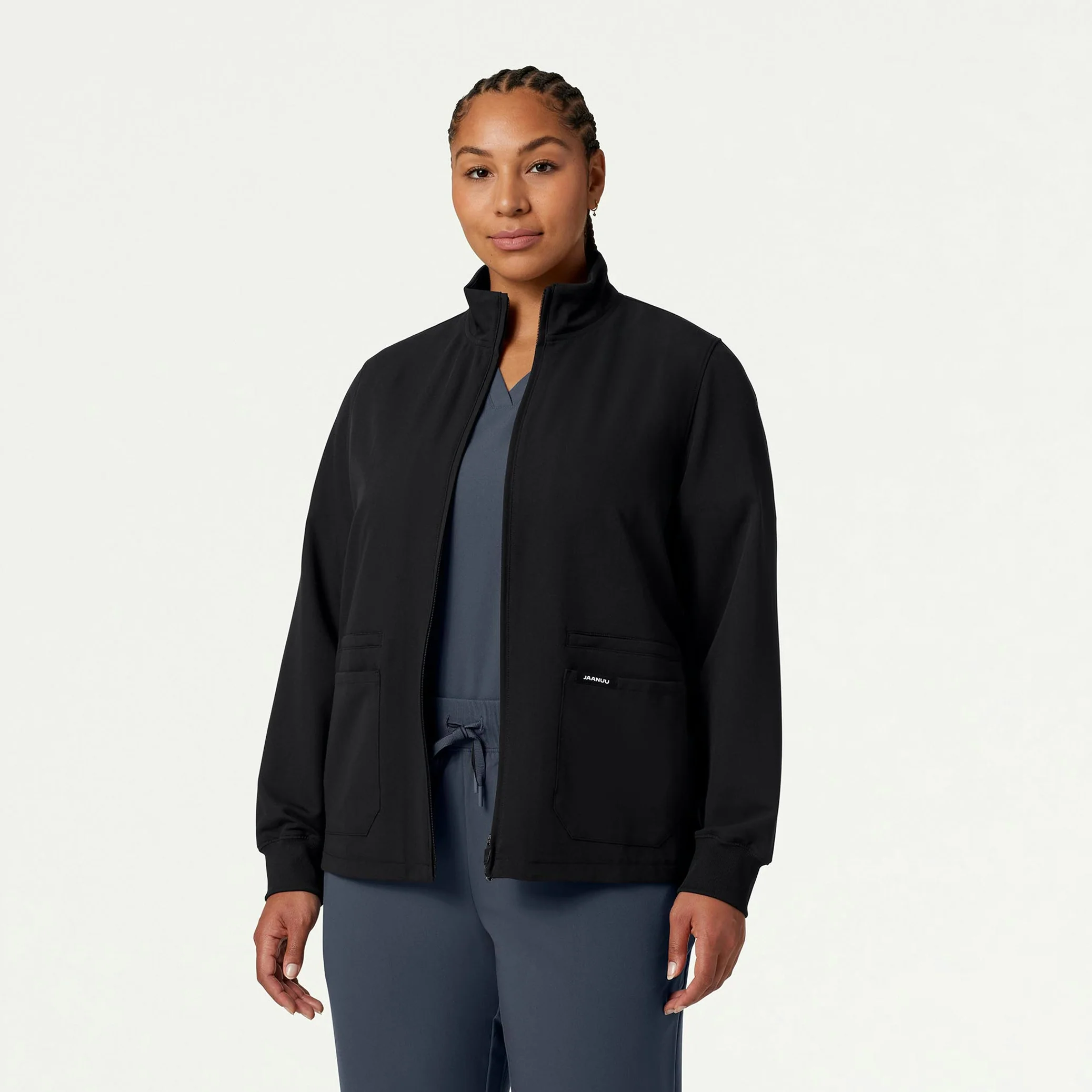 Ceri Essential 6-Pocket Scrub Jacket - Black - Image 5