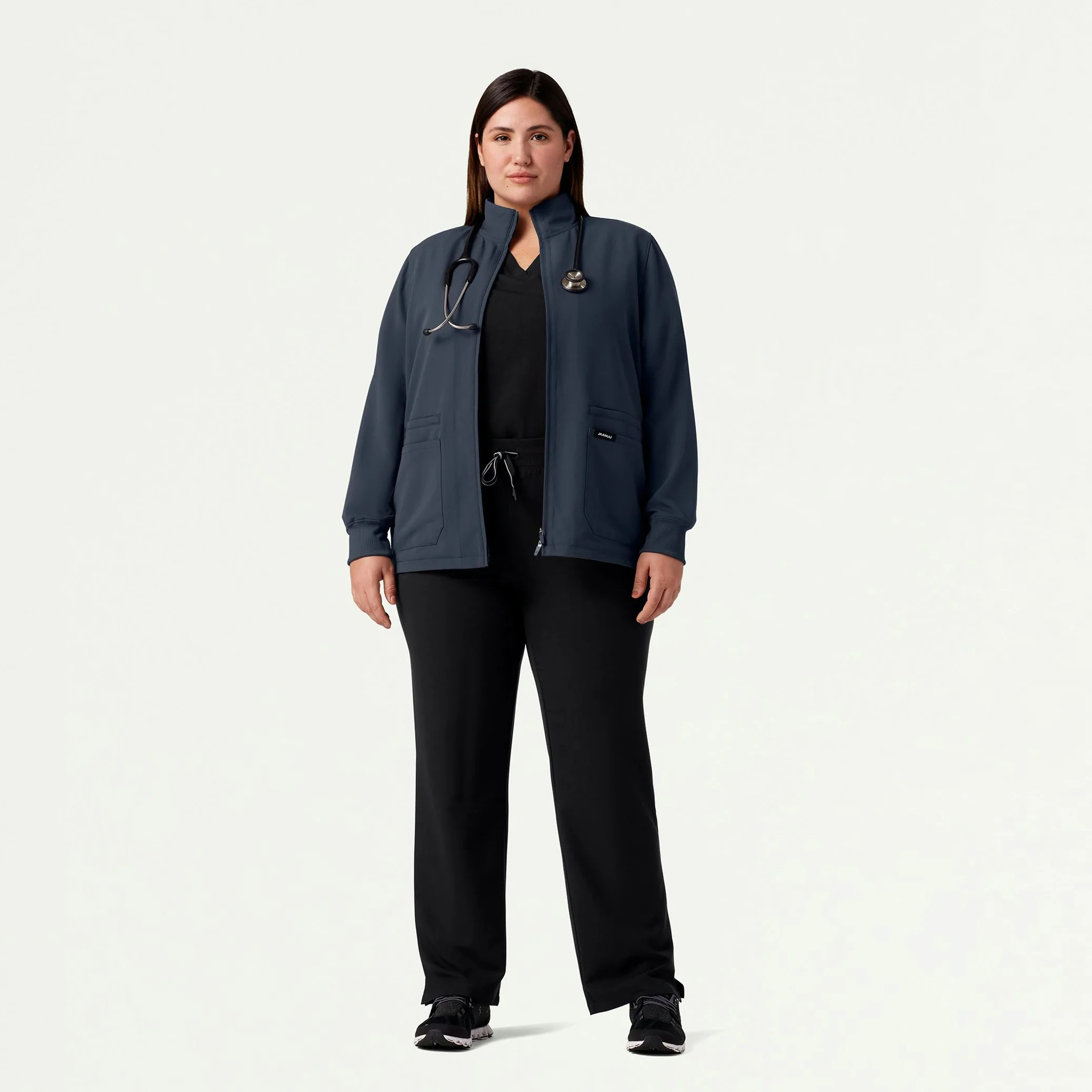 Ceri Essential 6-Pocket Scrub Jacket - Carbon Gray - Image 6