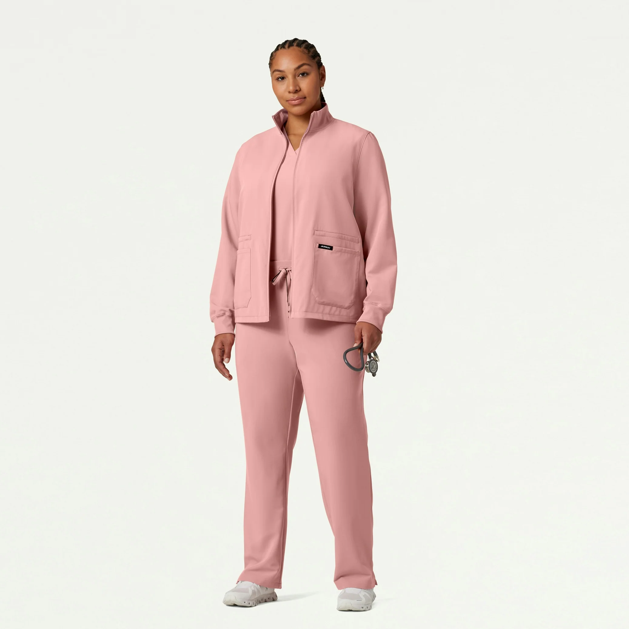 Ceri Essential 6-Pocket Scrub Jacket - Mauve - Image 6