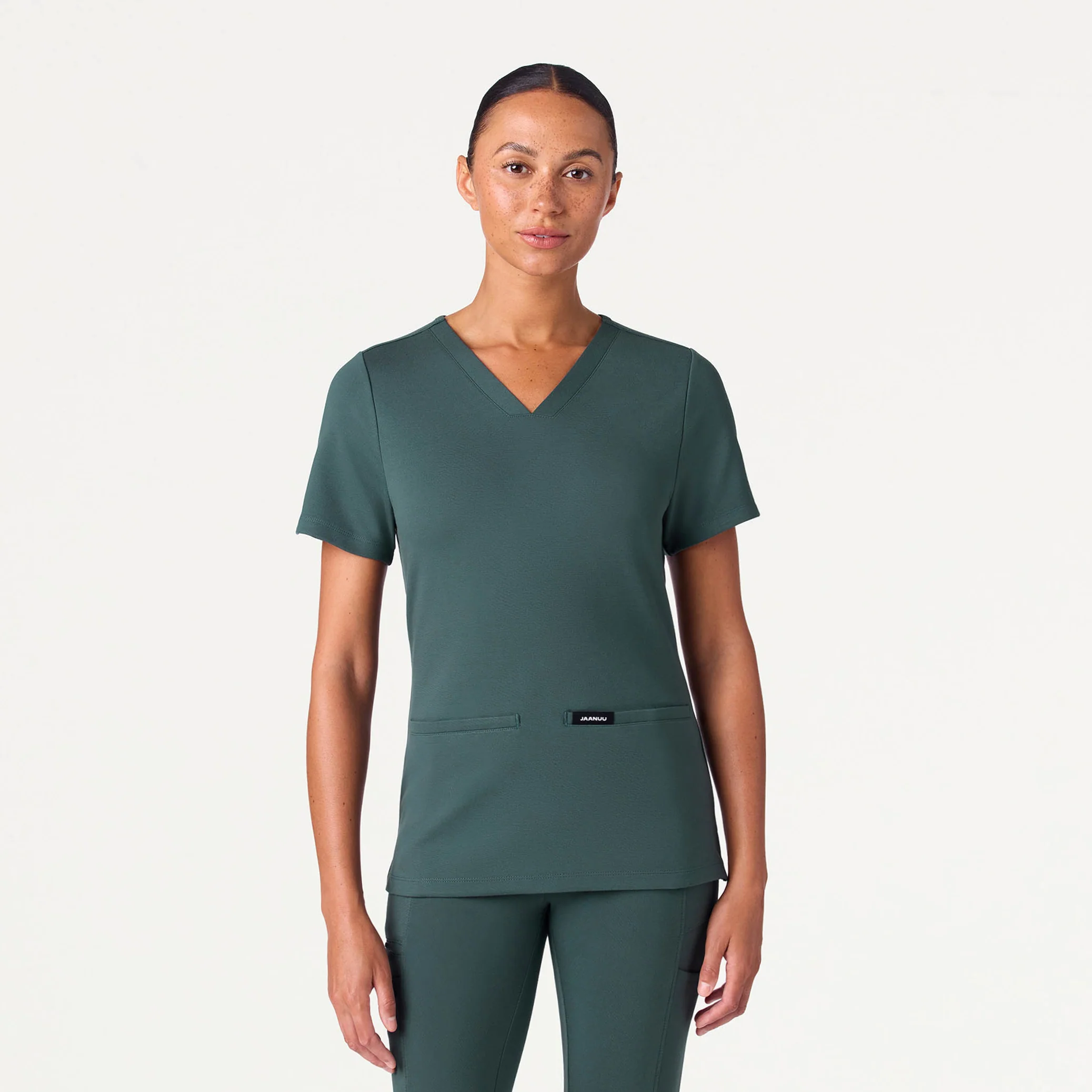Cesi Slim UltraSOFT™ Scrub Top - Alpine Green