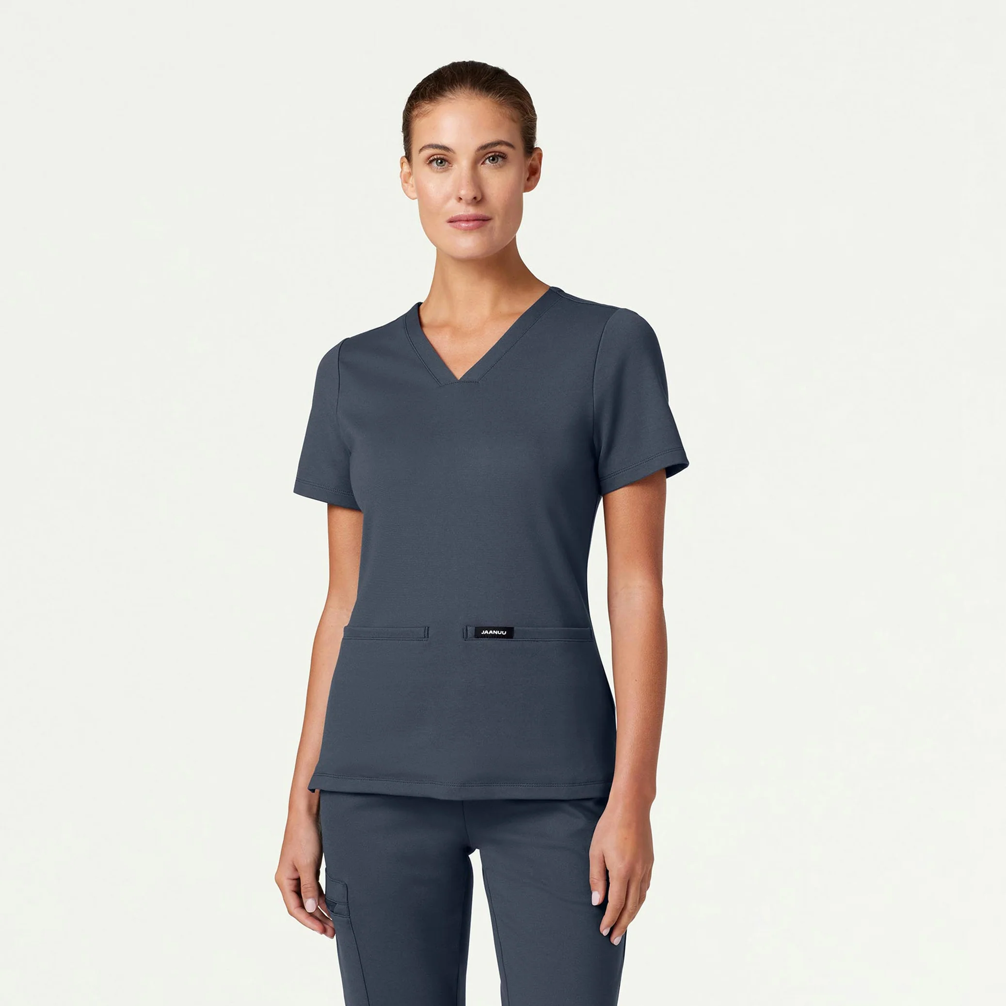 Cesi Slim UltraSOFT™ Scrub Top - Carbon Gray