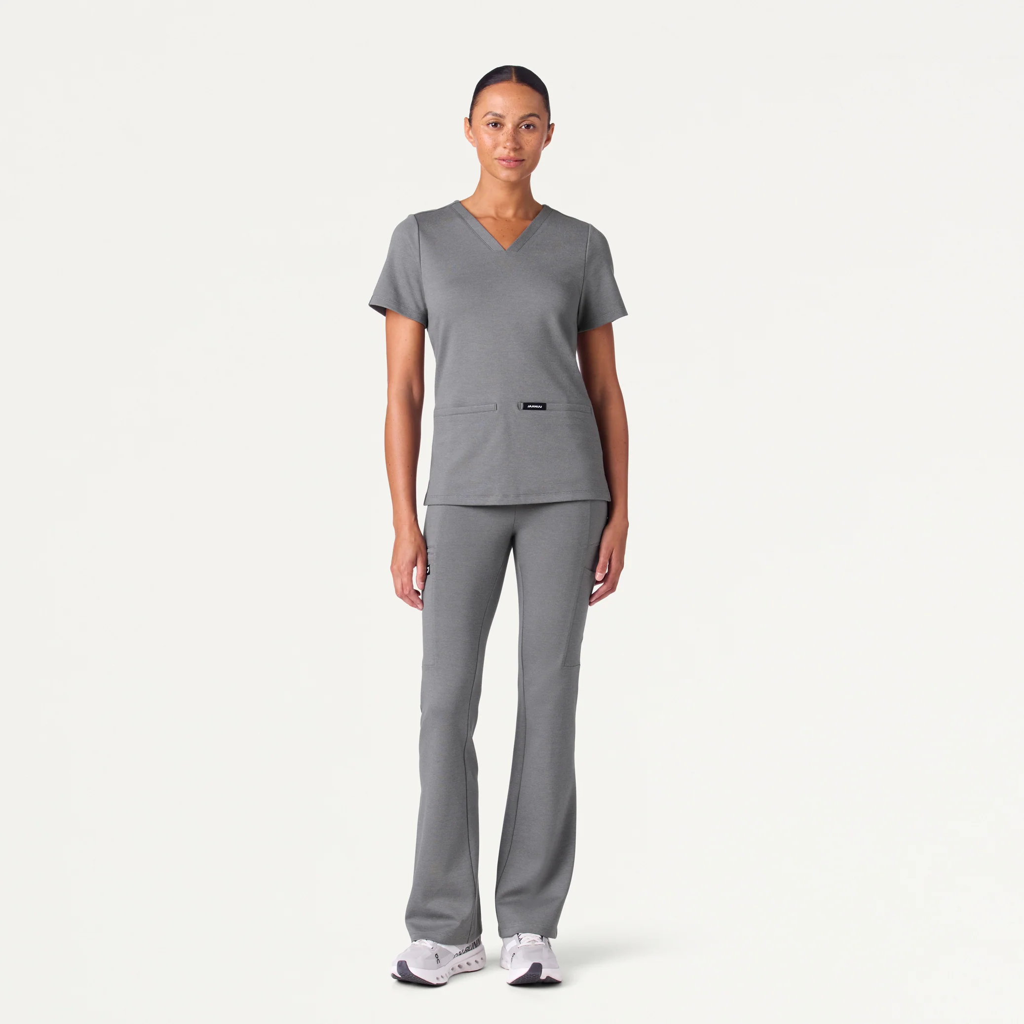 Cesi Slim UltraSOFT™ Scrub Top - Graphite - Image 2