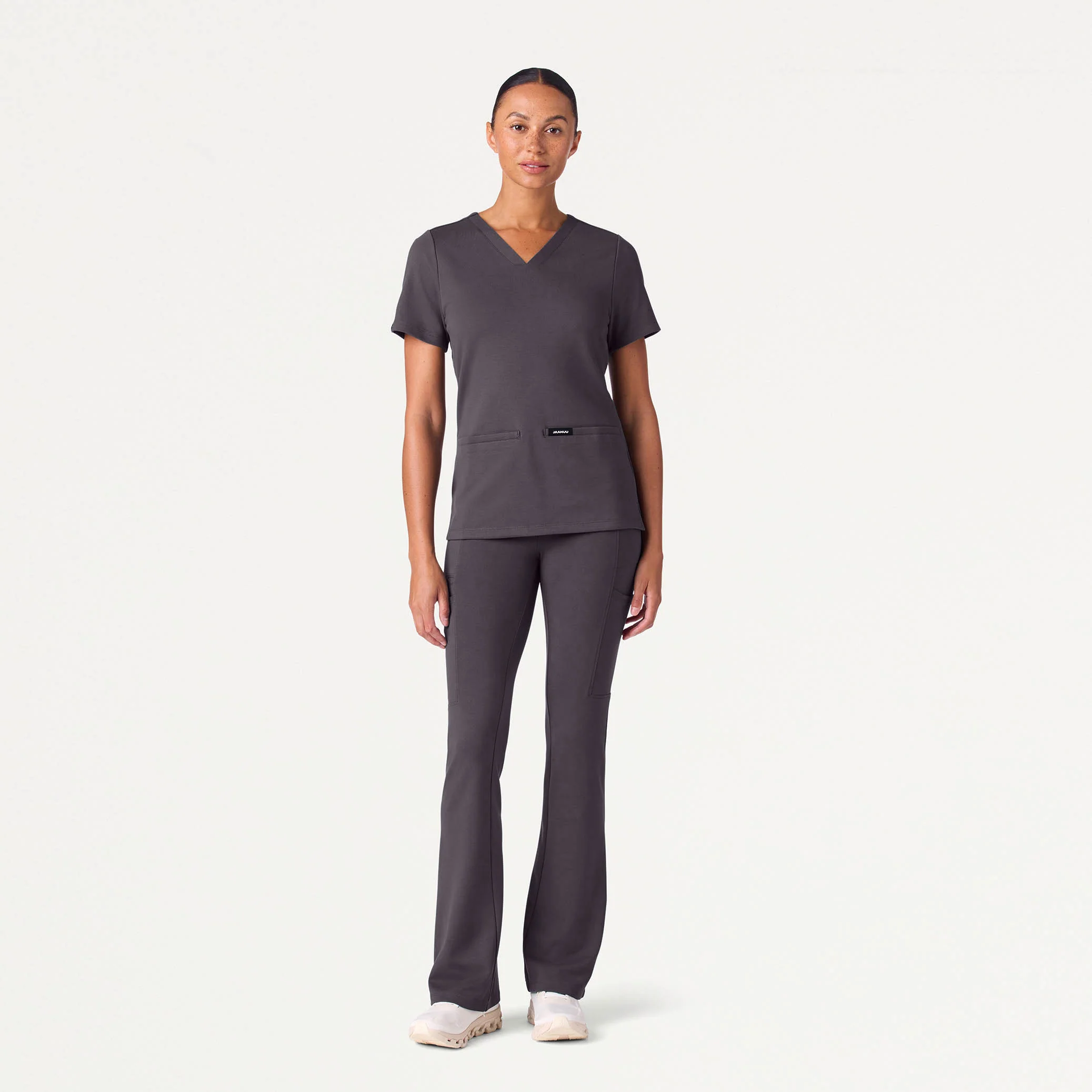 Cesi Slim UltraSOFT™ Scrub Top - Harbor Gray - Image 2