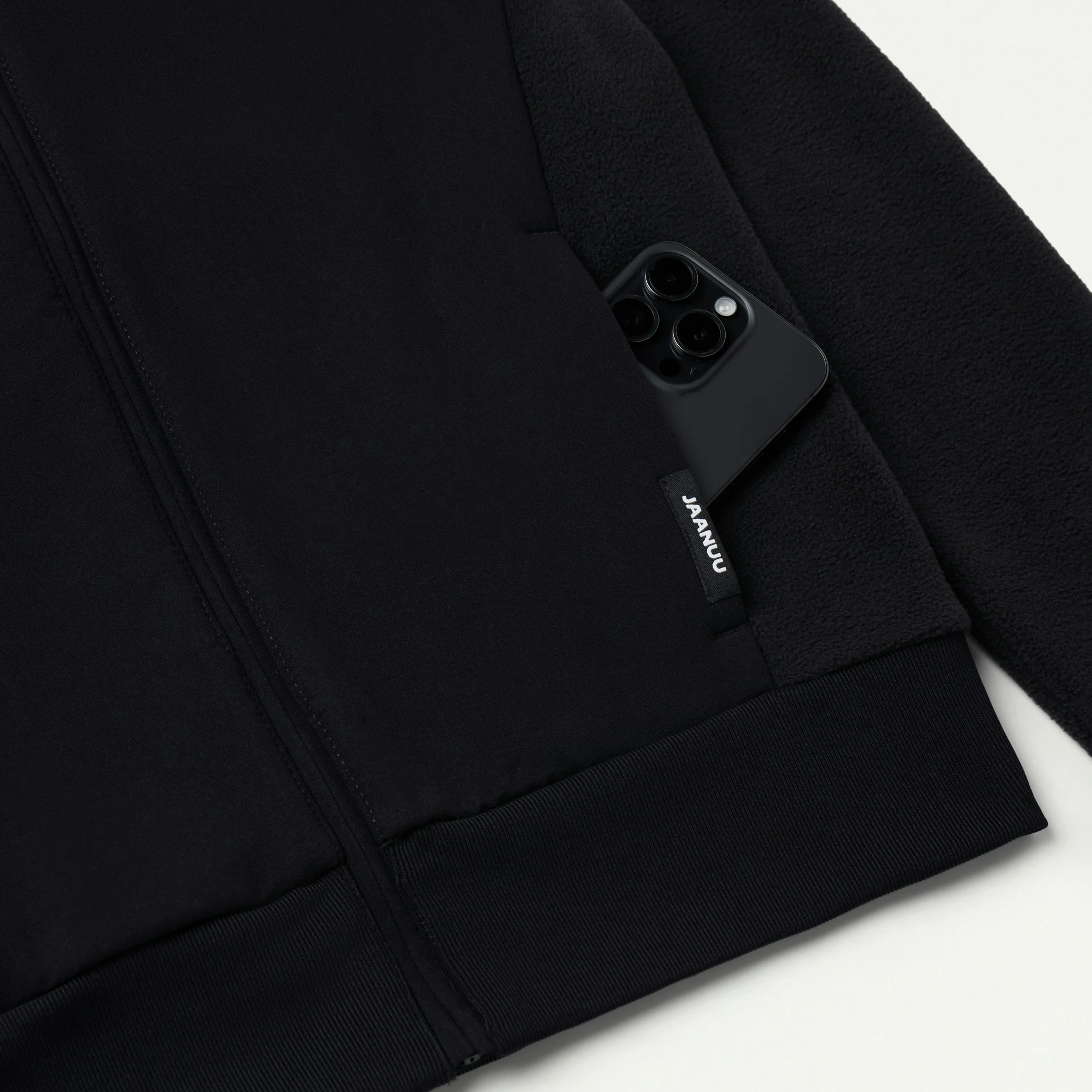 Cloud Hybrid Fleece Bomber Jacket - Black - Image 6