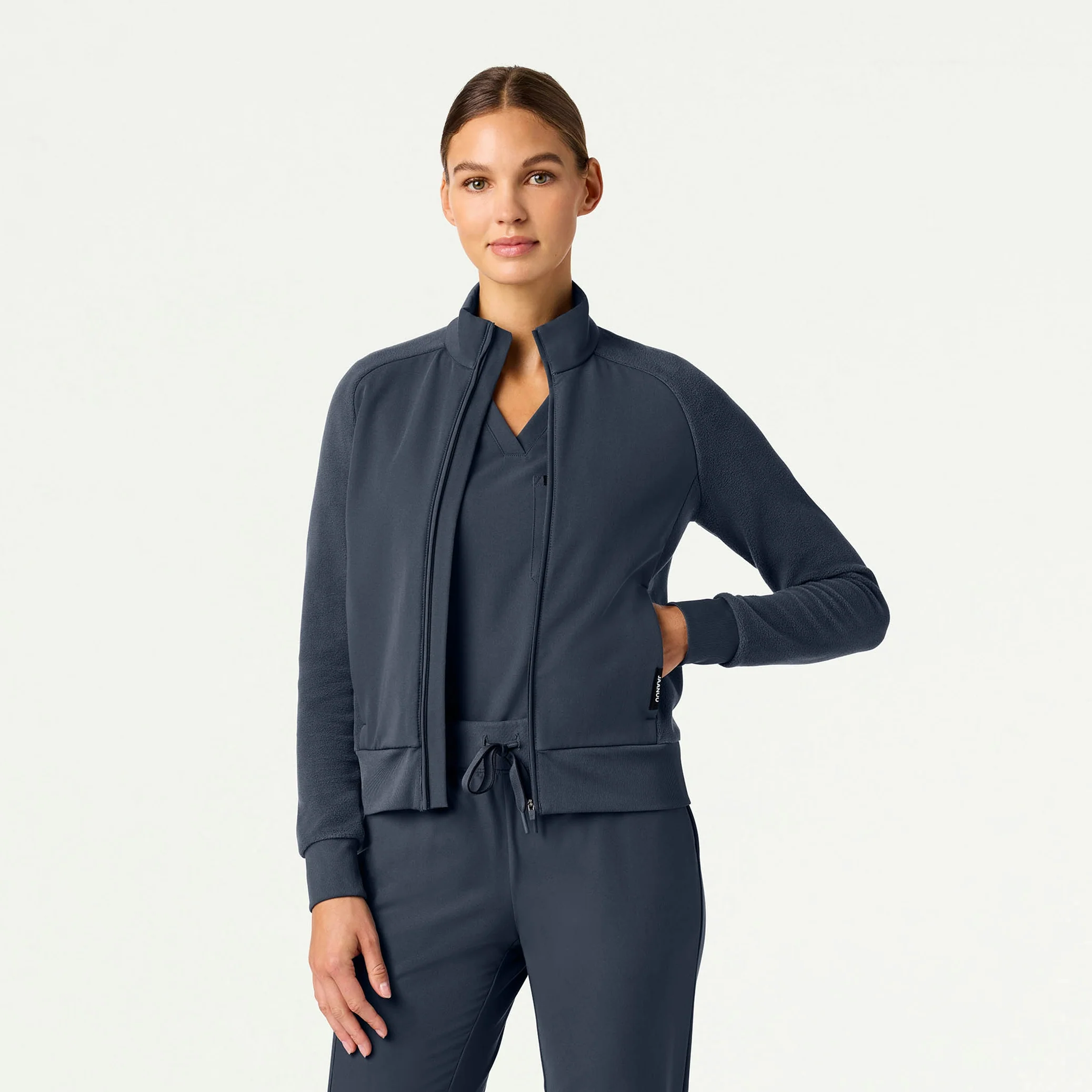 Cloud Hybrid Fleece Bomber Jacket - Carbon Gray