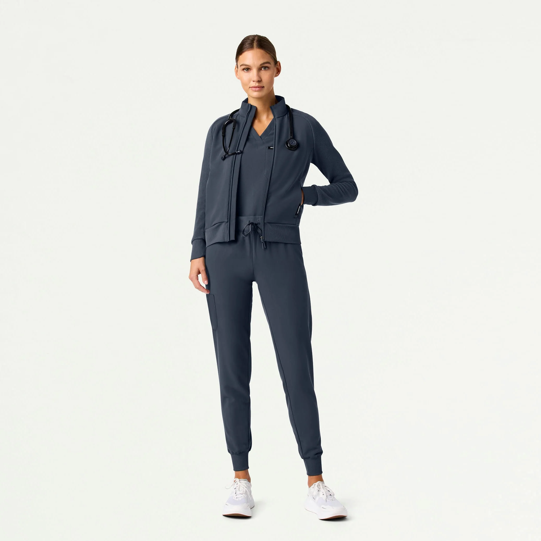 Cloud Hybrid Fleece Bomber Jacket - Carbon Gray - Image 3