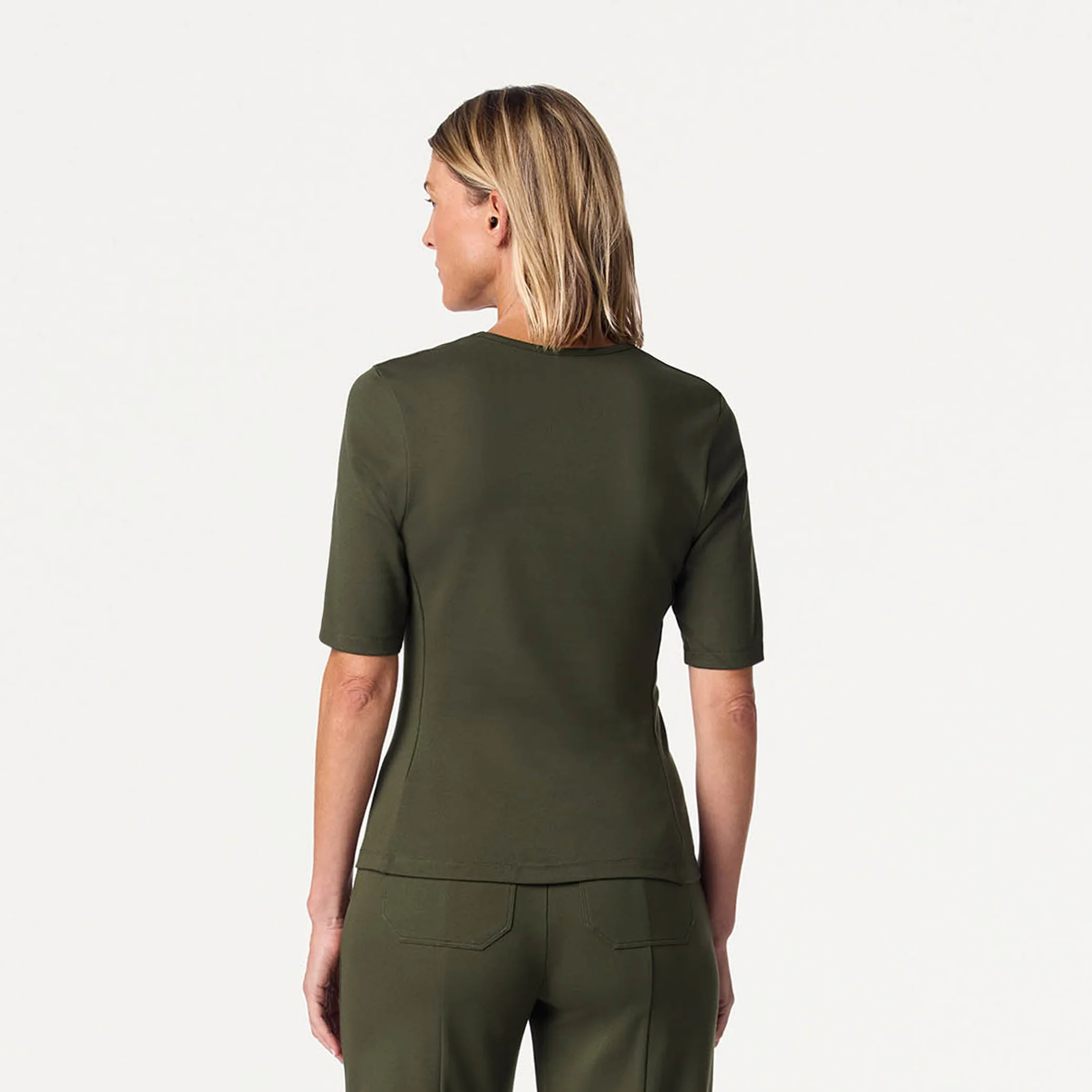 Cora U-Neck UltraSOFT™ Scrub Top - Deep Olive - Image 5