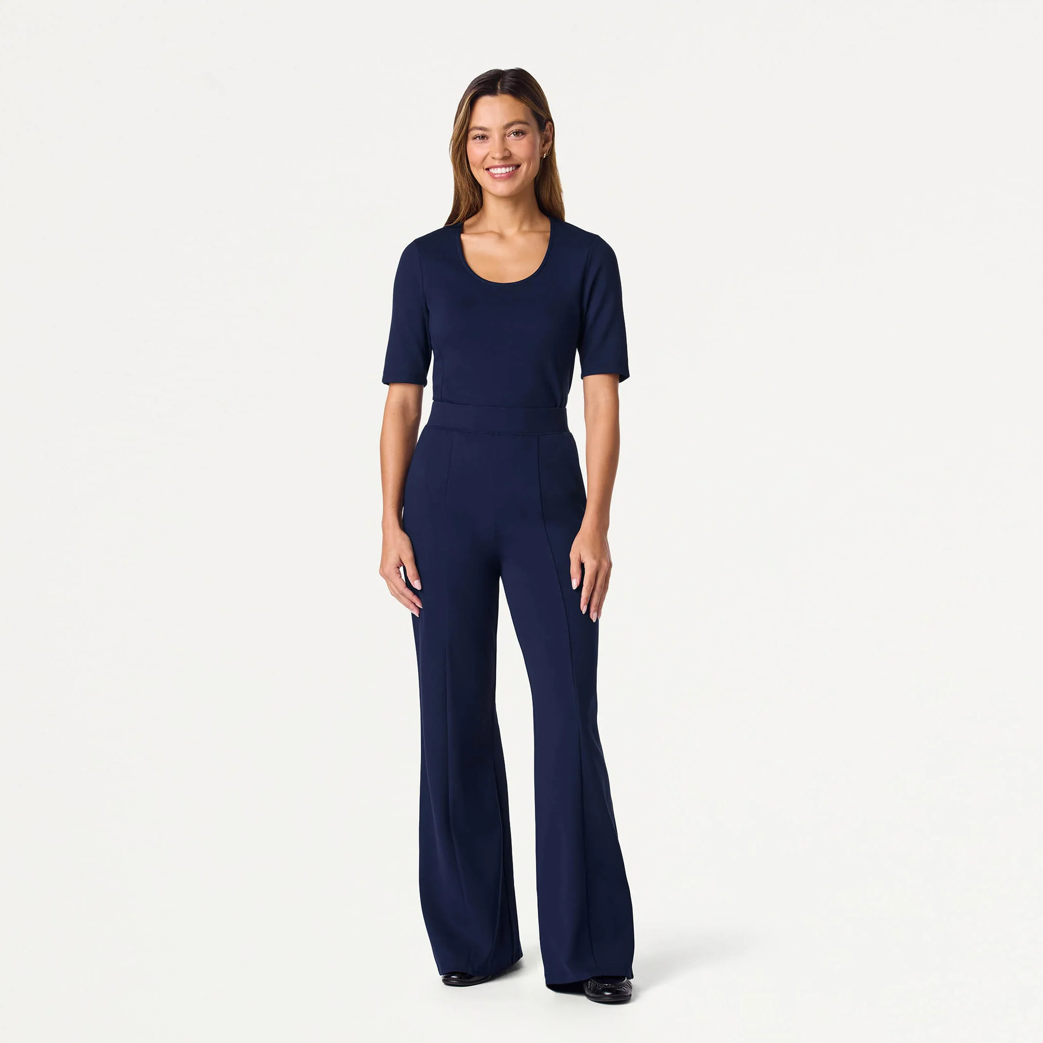 Cora U-Neck UltraSOFT™ Scrub Top - Midnight Navy - Image 3