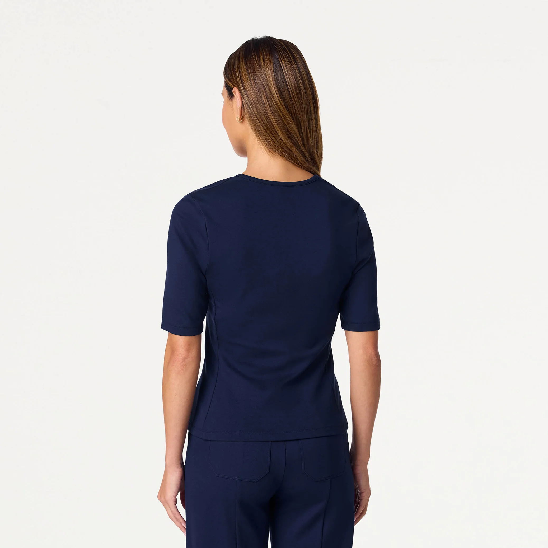 Cora U-Neck UltraSOFT™ Scrub Top - Midnight Navy - Image 4