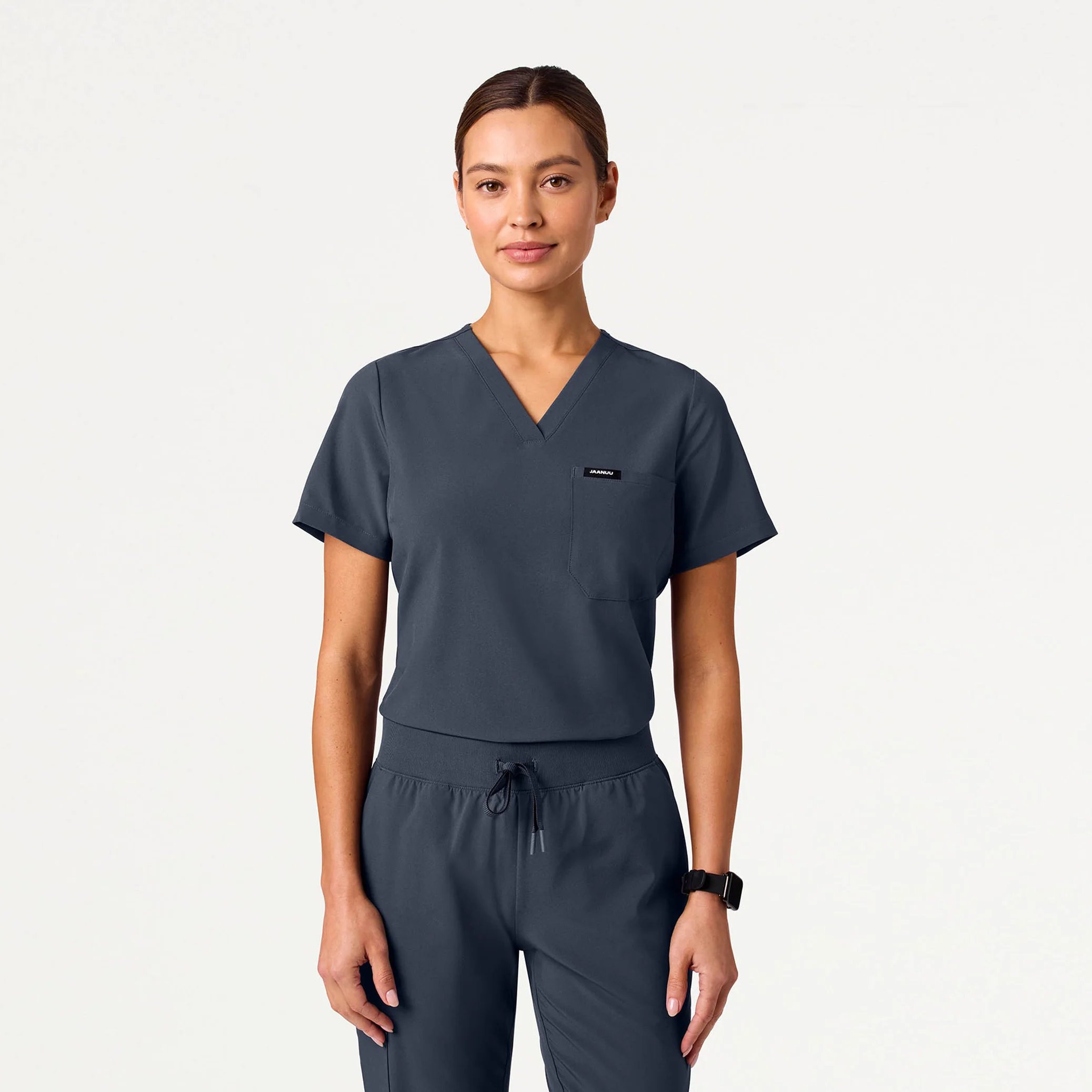 Harlow Slim 1-Pocket Scrub Top - Carbon Gray