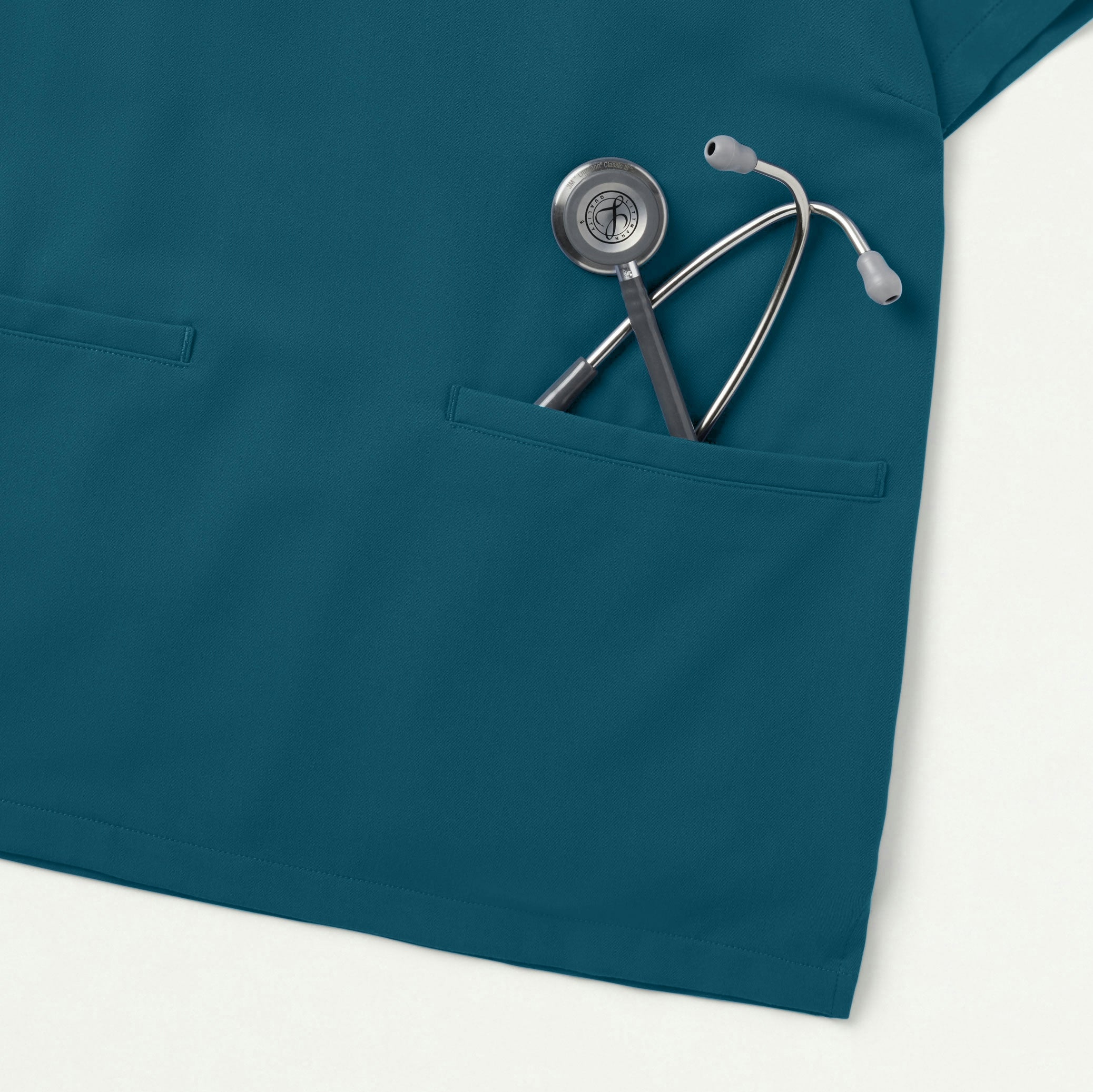 Helia Notched V-Neck Scrub Top - Caribbean Blue - Image 6