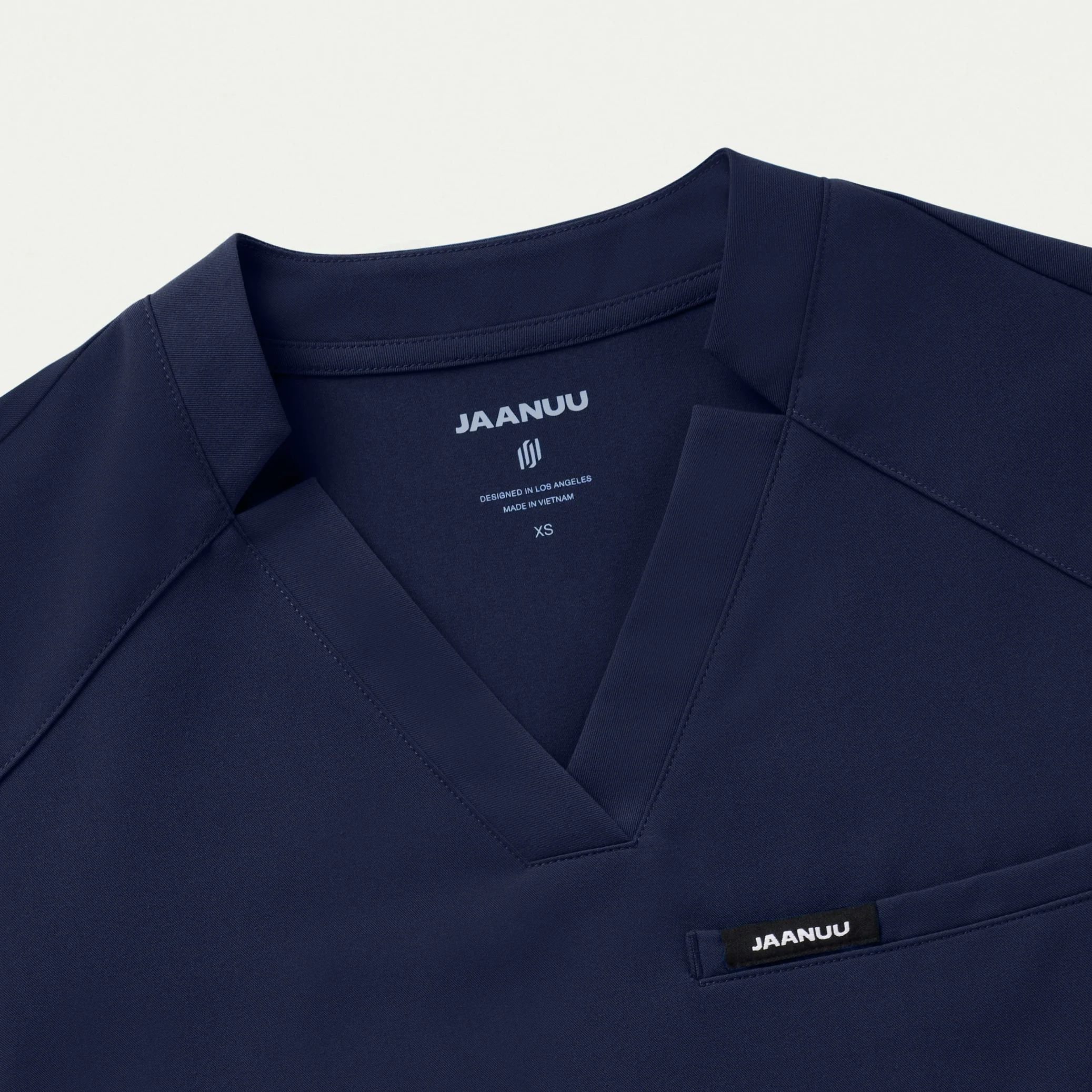 Helia Notched V-Neck Scrub Top - Midnight Navy - Image 7