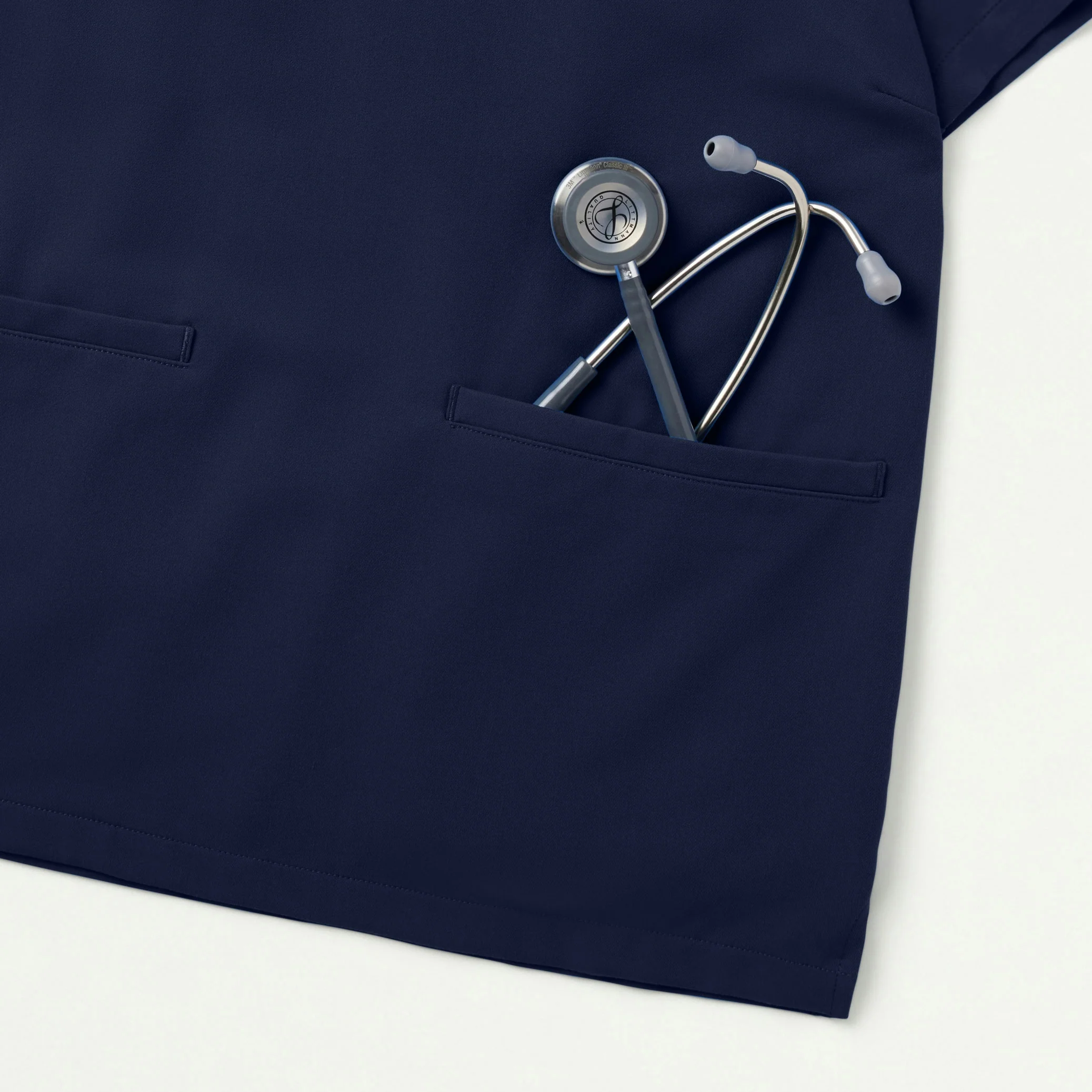 Helia Slim Notched V-Neck Scrub Top - Midnight Navy - Image 7