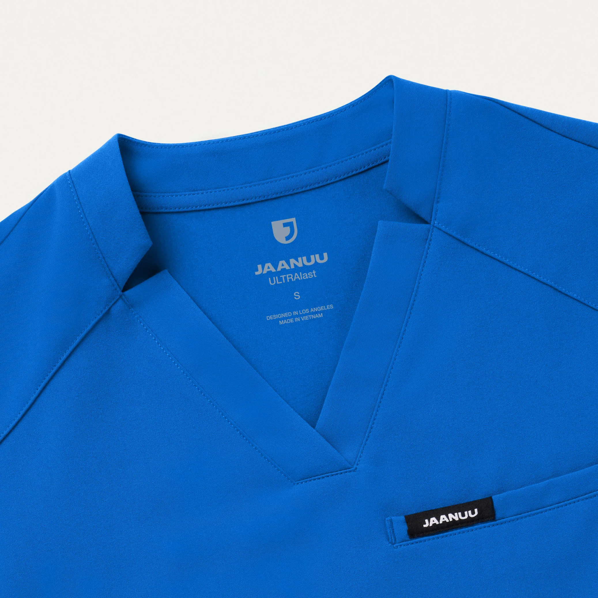 Helia Slim Notched V-Neck Scrub Top - Royal Blue - Image 6