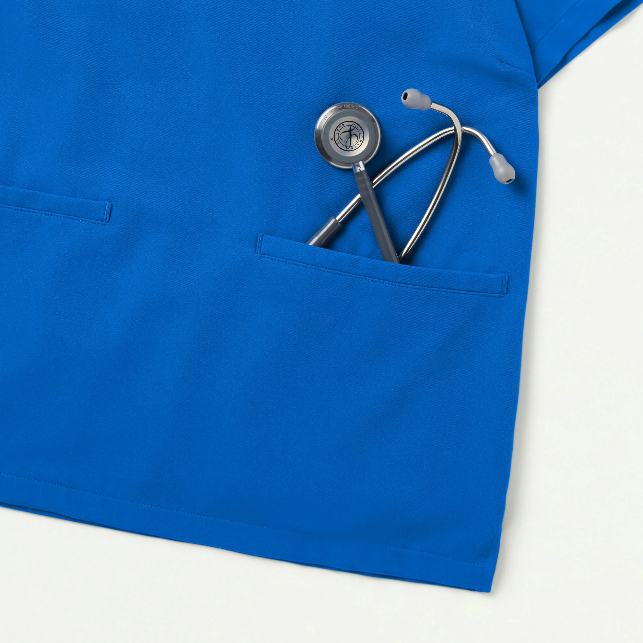Helia Slim Notched V-Neck Scrub Top - Royal Blue - Image 7