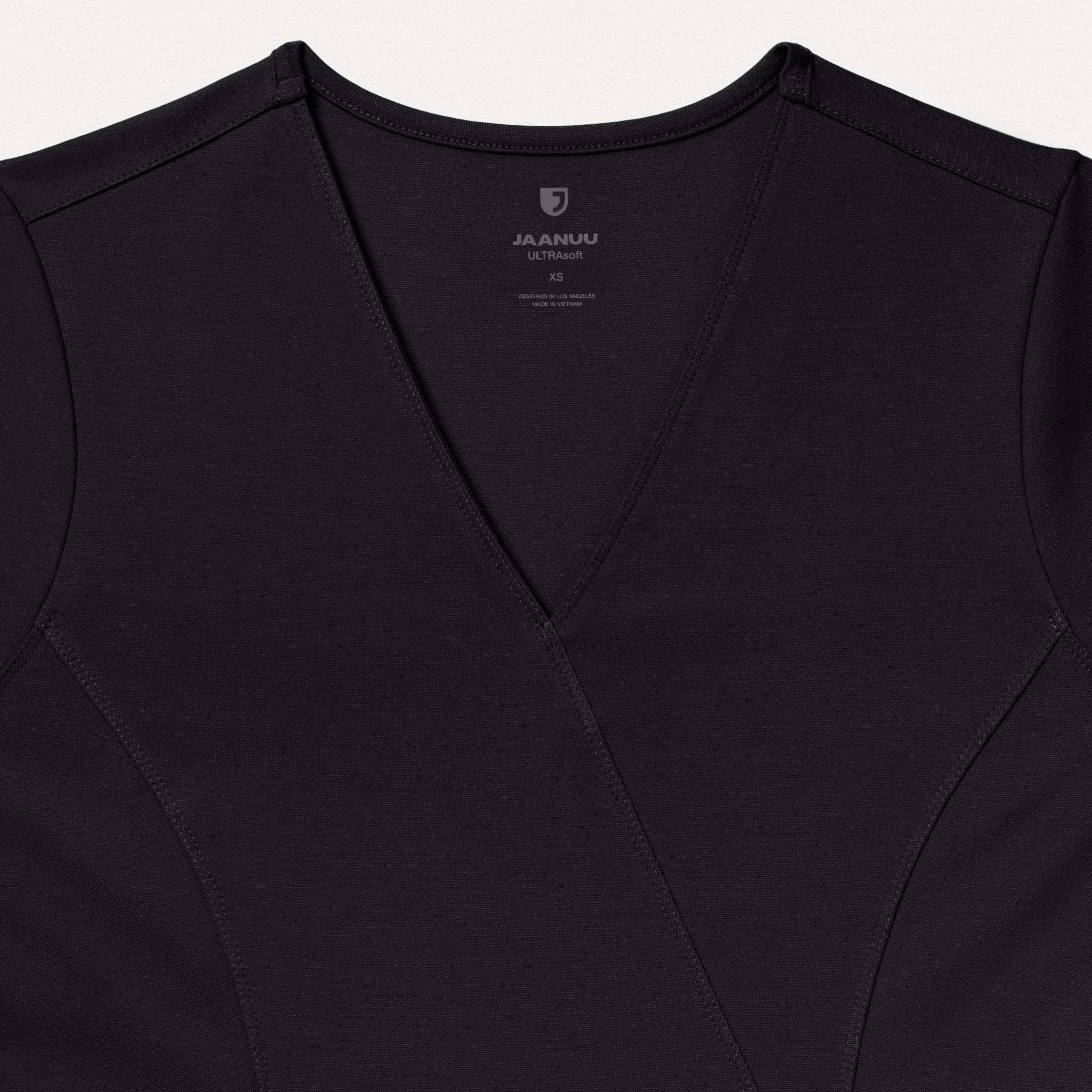 Isla Mock-Wrap UltraSOFT™ Scrub Top - Black - Image 7