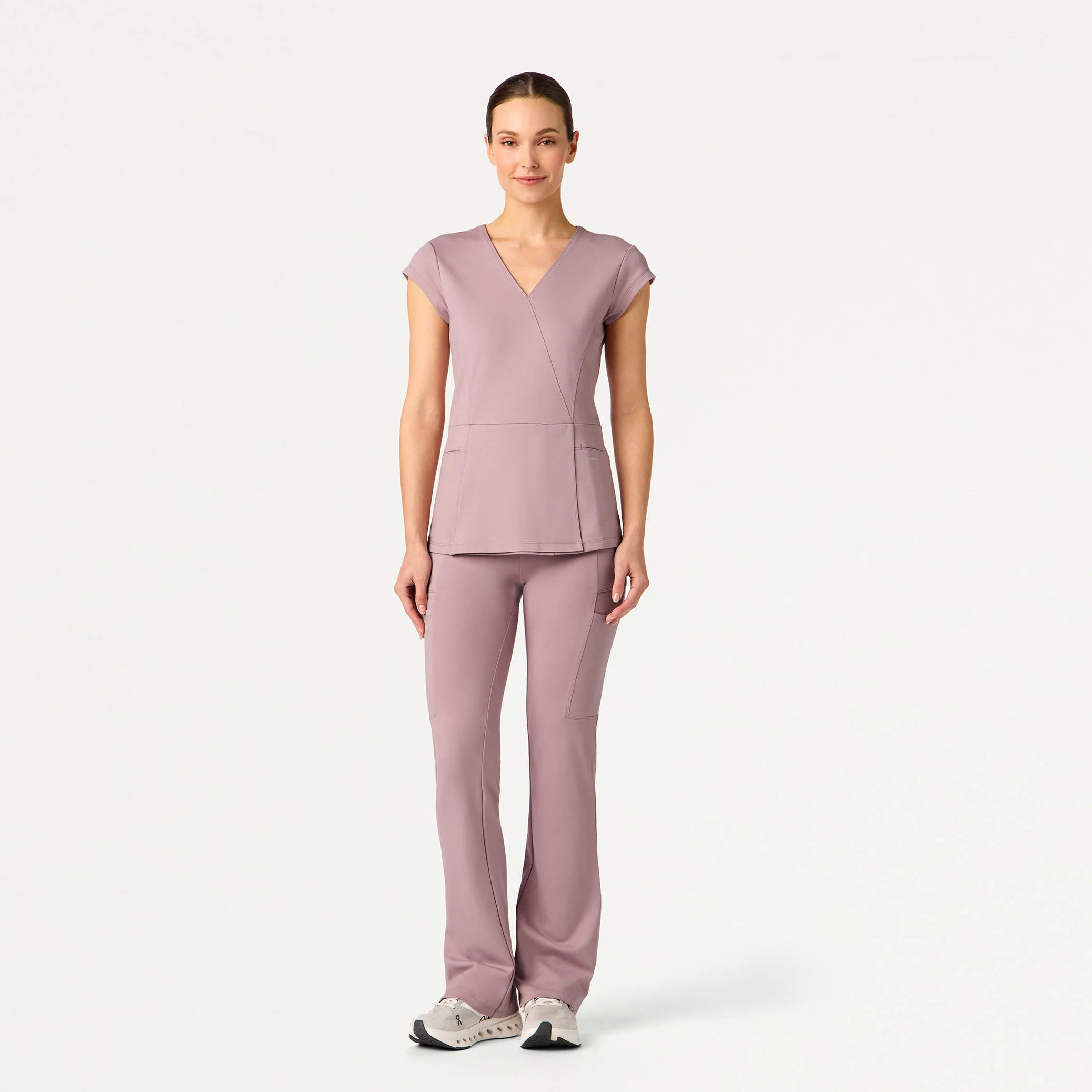 Isla Mock-Wrap UltraSOFT™ Scrub Top - Blossom - Image 2