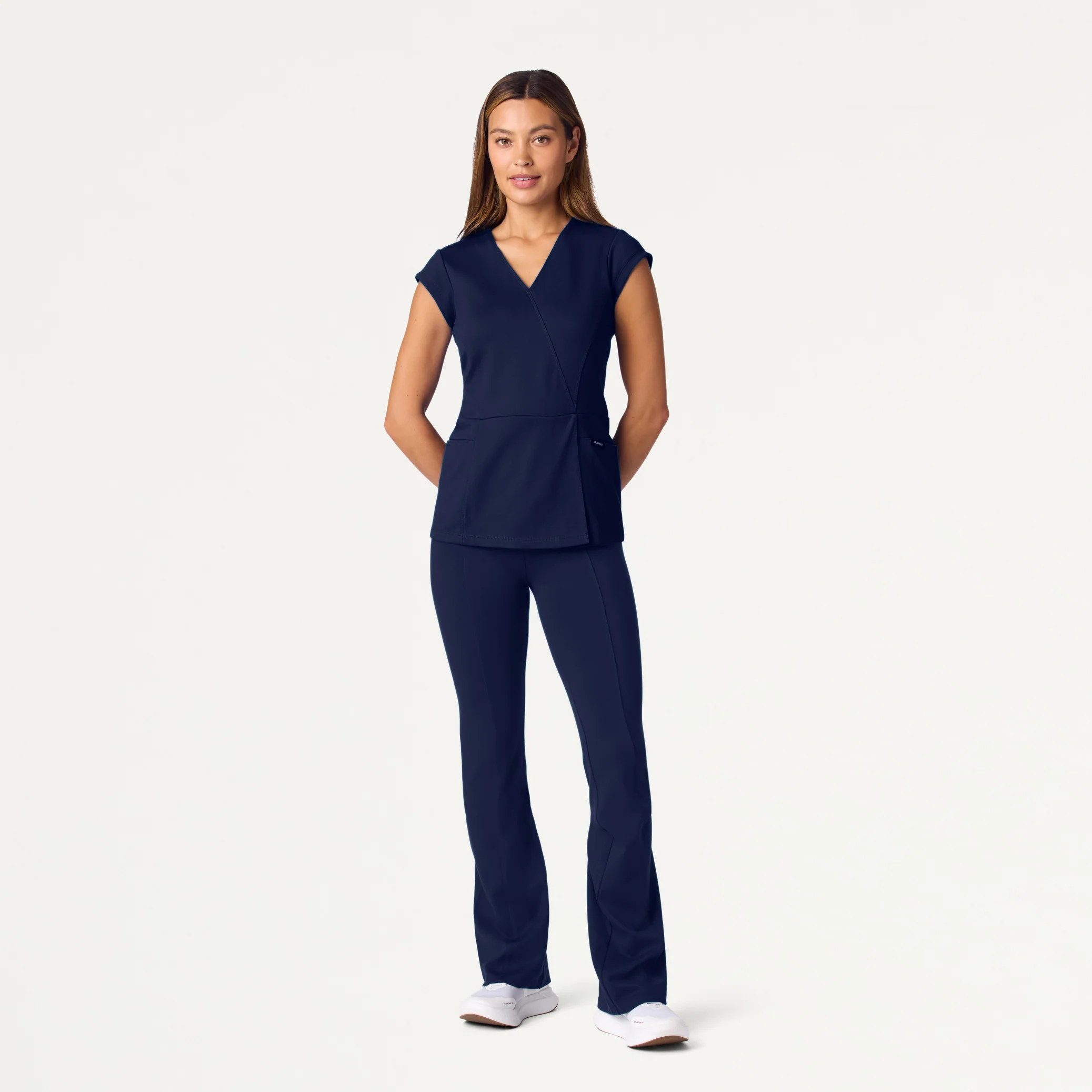 Isla Mock-Wrap UltraSOFT™ Scrub Top - Midnight Navy - Image 3