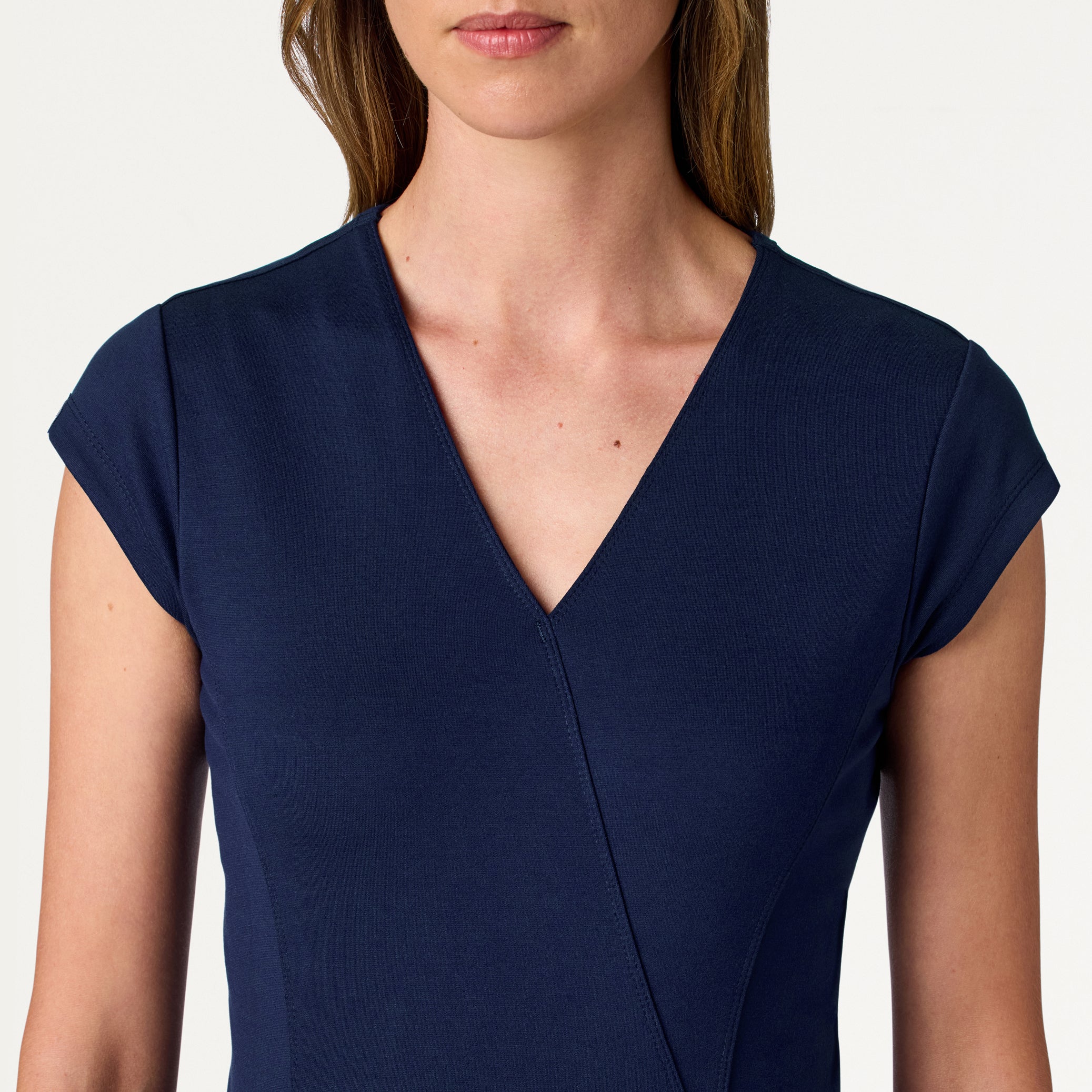 Isla Mock-Wrap UltraSOFT™ Scrub Top - Midnight Navy - Image 5