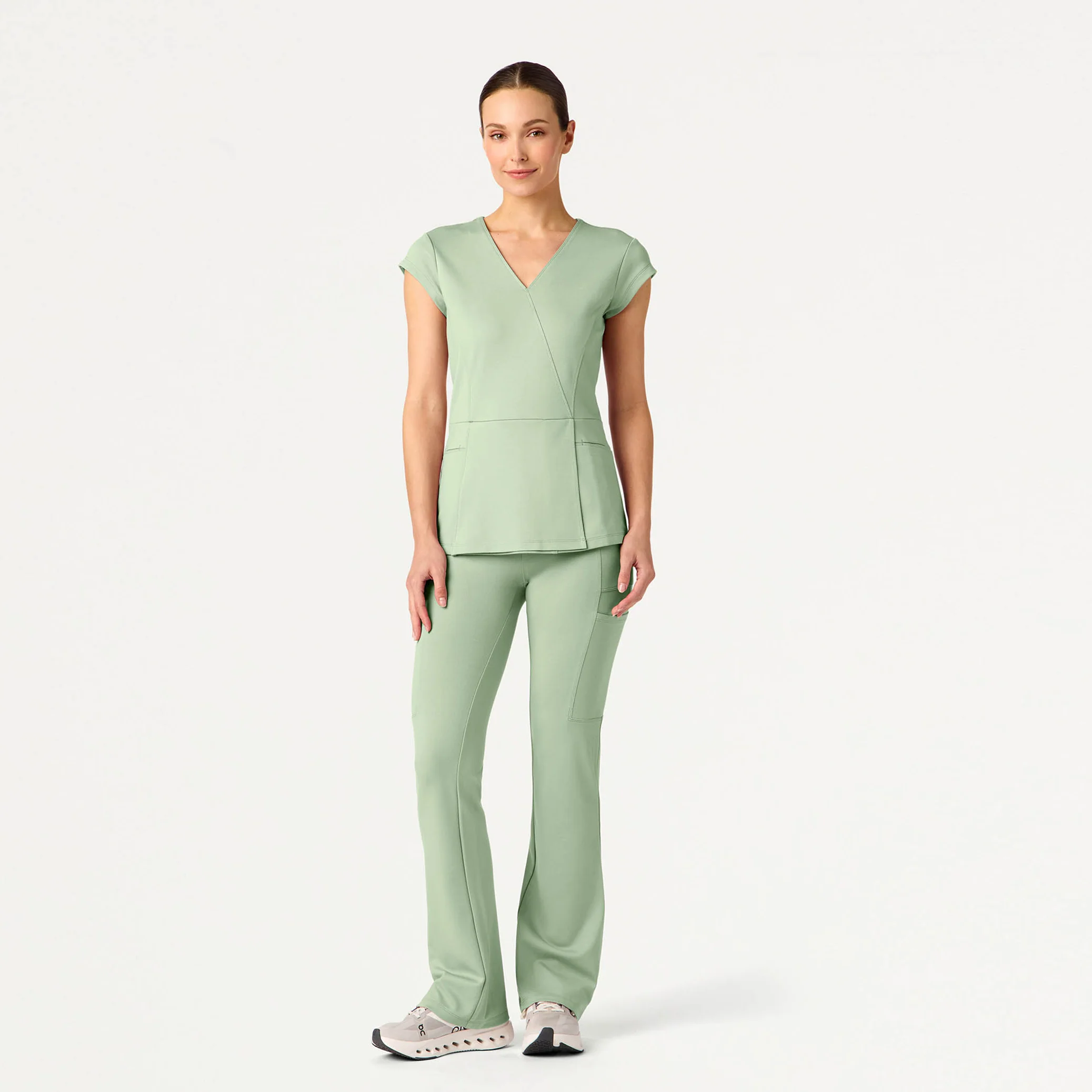 Isla Mock-Wrap UltraSOFT™ Scrub Top - Mint - Image 2
