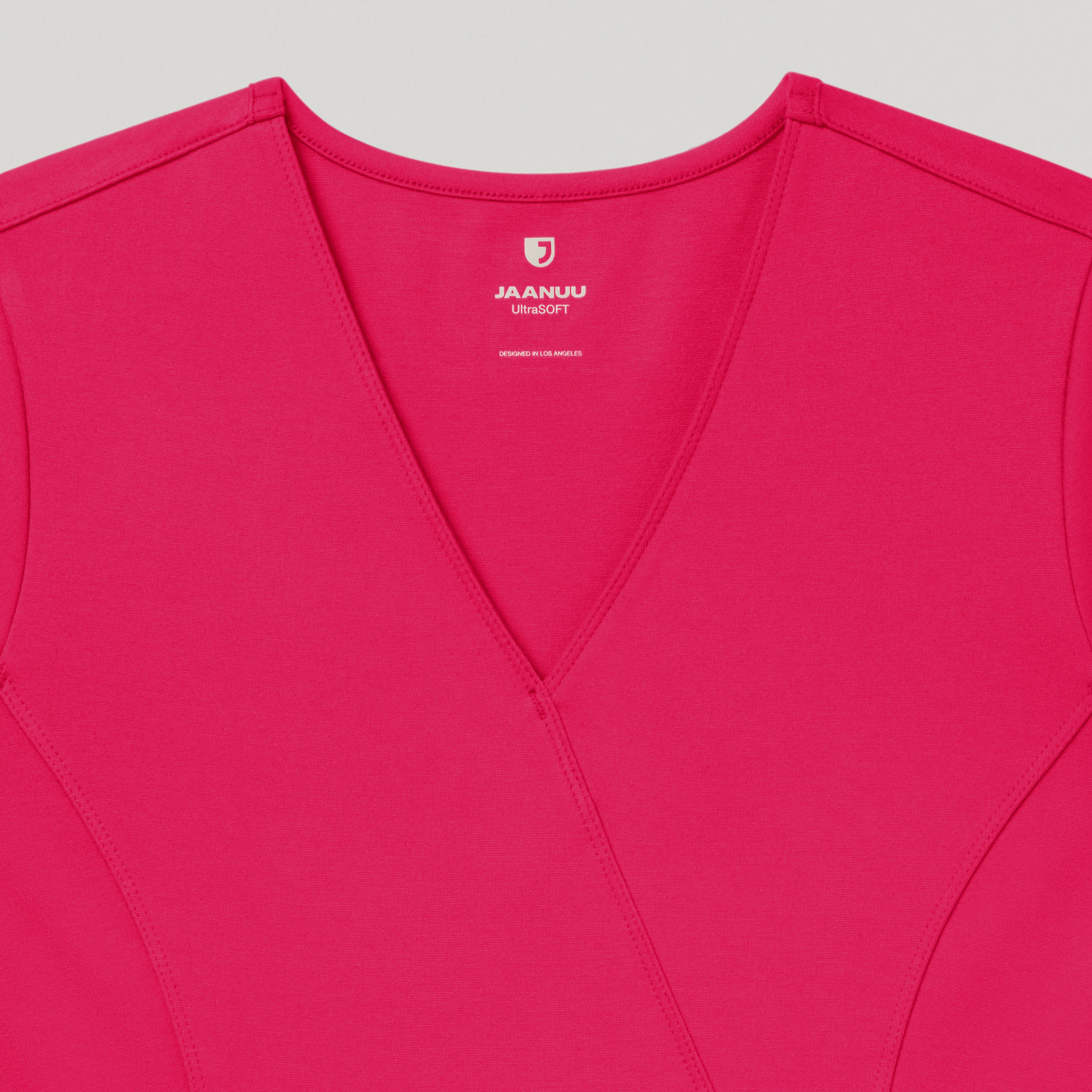 Isla Mock-Wrap UltraSOFT™ Scrub Top - Sangria - Image 4
