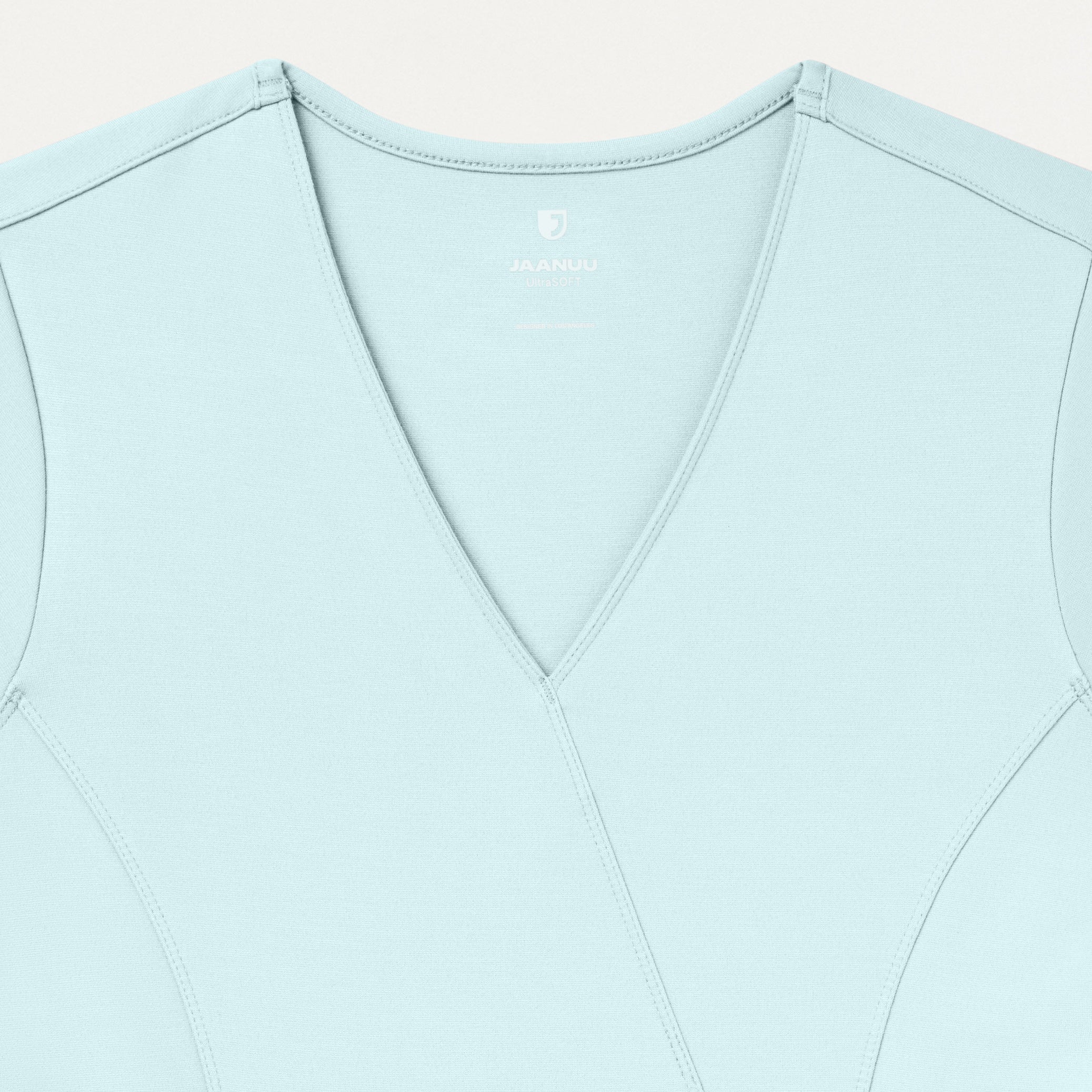 Isla Mock-Wrap UltraSOFT™ Scrub Top - Sky Blue - Image 4